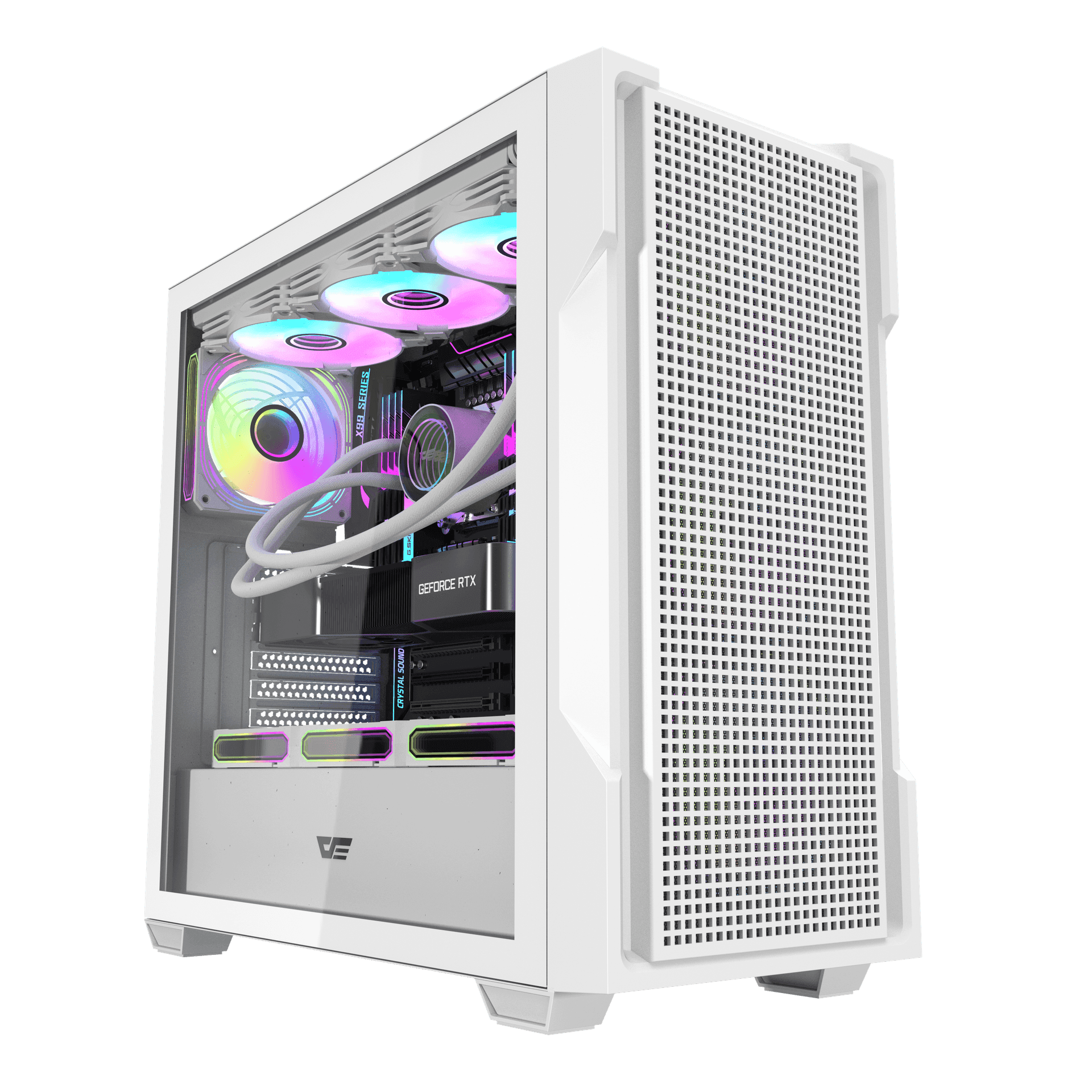 Thùng máy Case Darkflash DS900 Mesh ATX - Trắng (Mặt lưới)