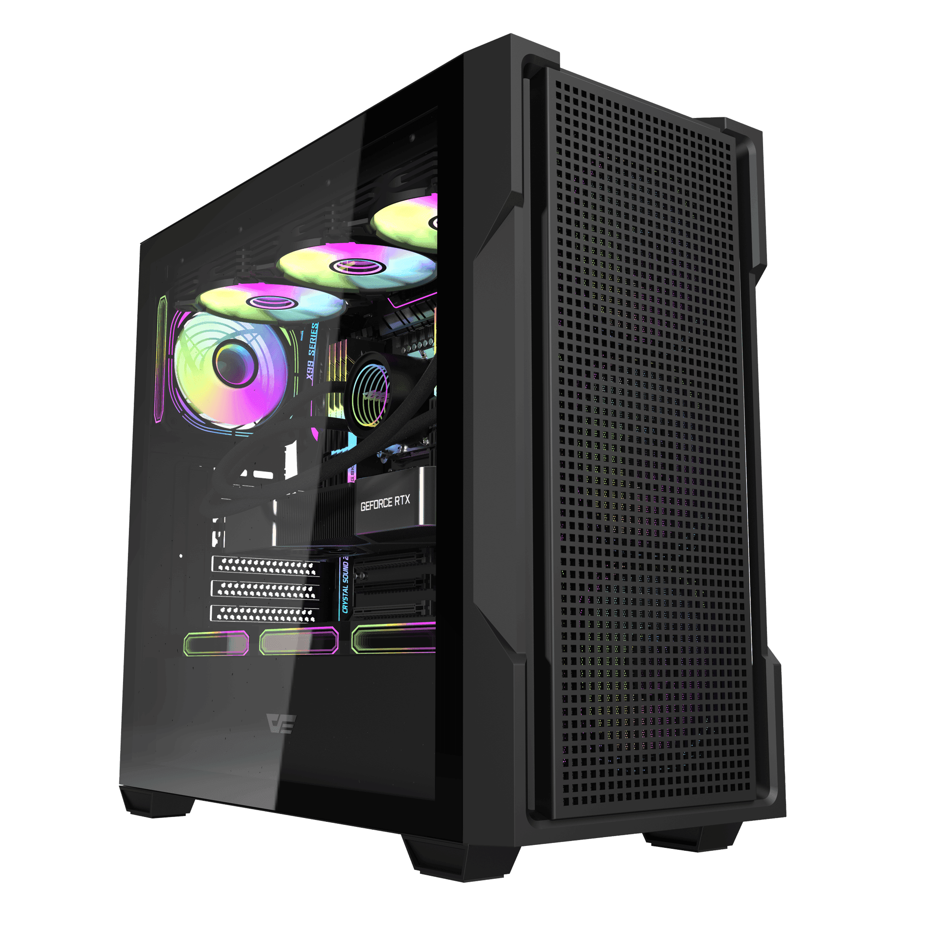 Thùng máy Case Darkflash DS900 Mesh ATX - Đen (Mặt lưới)