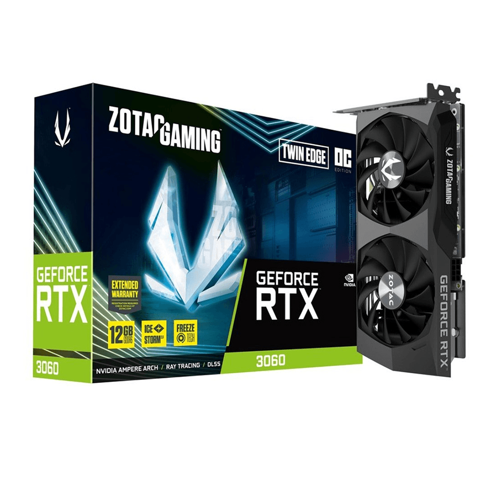 Card màn hình ZOTAC GAMING GeForce RTX 3060 Twin Edge | 12GB GDDR6, 192-bit, 3584 CUDA, PCIe 4.0