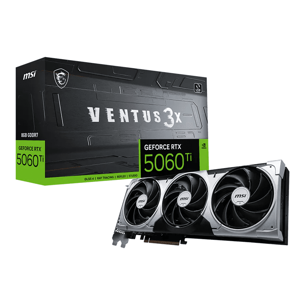 Card màn hình MSI GeForce RTX 5060 Ti 8G VENTUS 3X OC | 8GB GDDR7, 128-bit, PCIe 5.0, 3 Fan