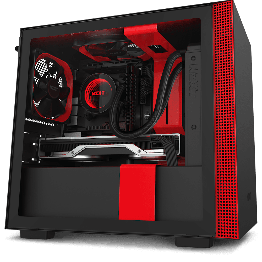 Thùng máy NZXT H210i - Đen đỏ | Mini ITX, nhập khẩu (CA-H210i-W1)