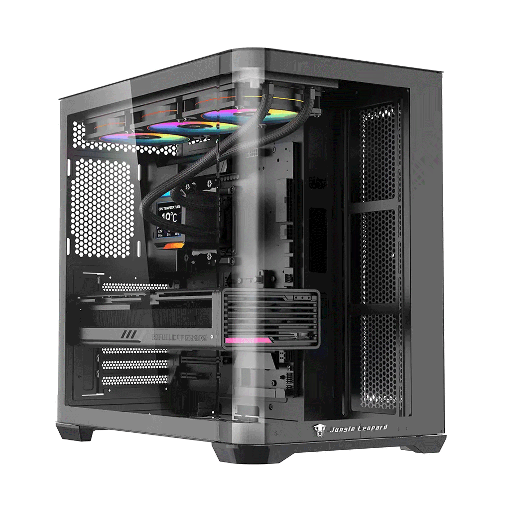 Thùng máy Case Leopard AC-01 - Đen | Hồ cá, kính cong