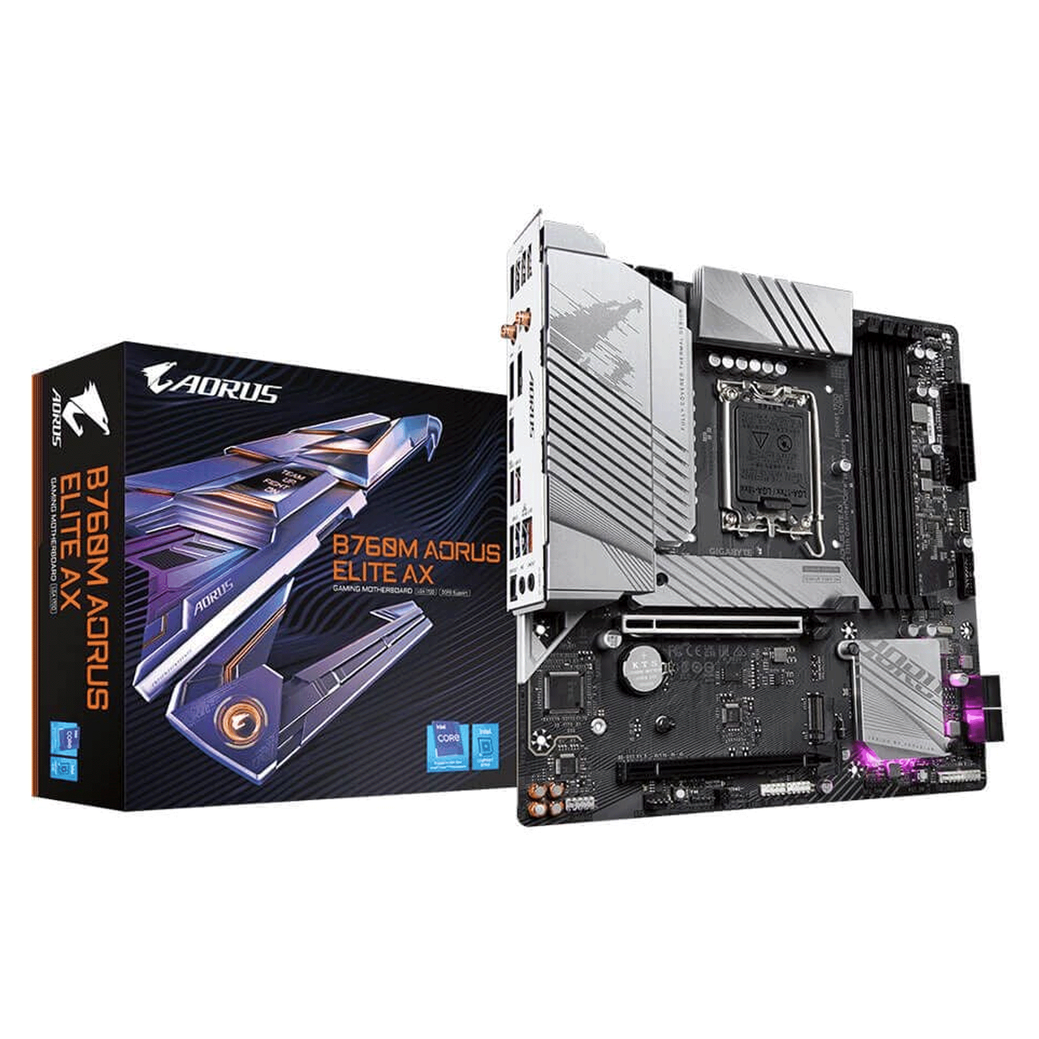 Mainboard Gigabyte B760M AORUS Elite AX Wifi DDR5 | LGA 1700, mATX, 4 khe RAM