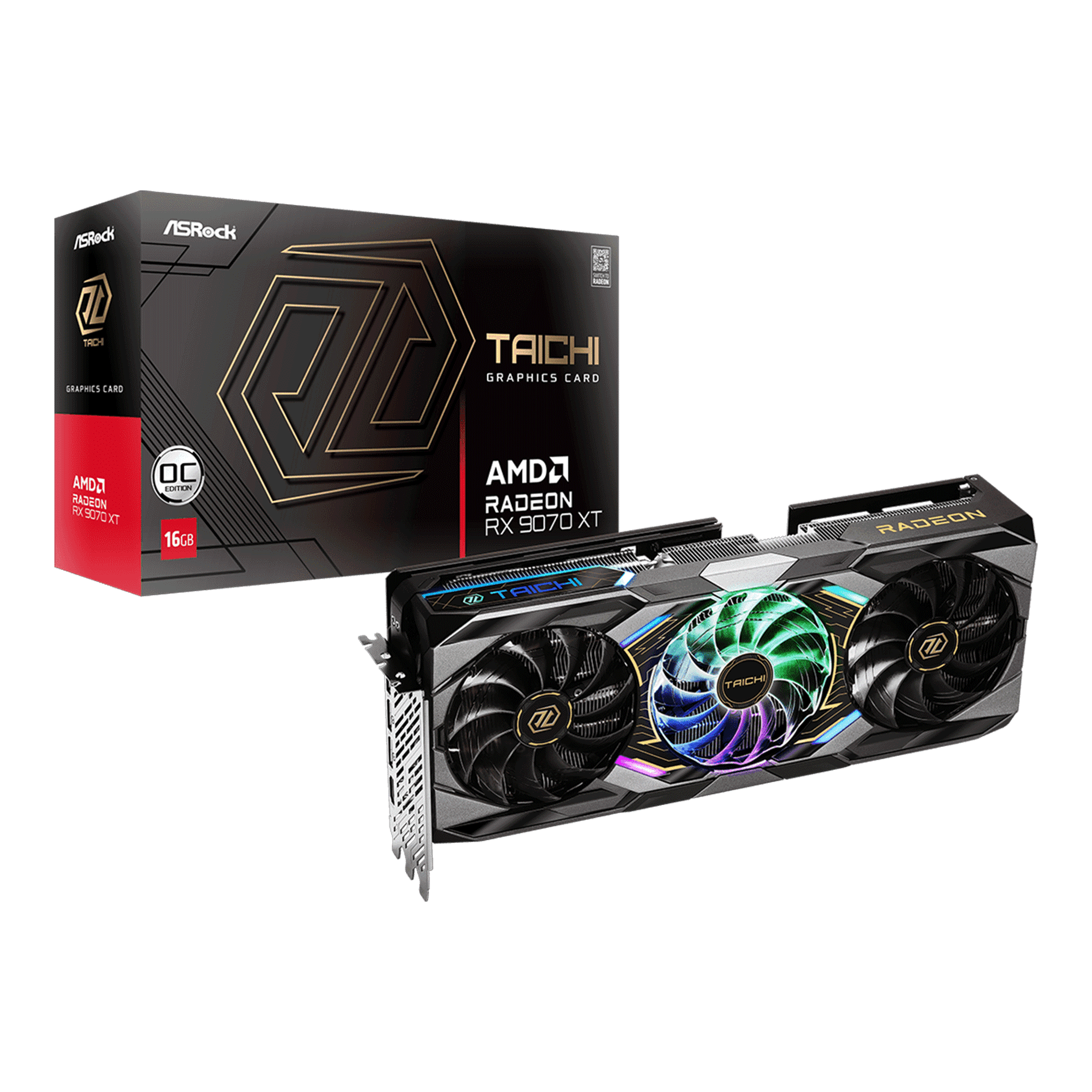 Card màn hình AMD Radeon RX 9070 XT ASRock Taichi OC | 16GB GDDR6, 4096 SP, 850W