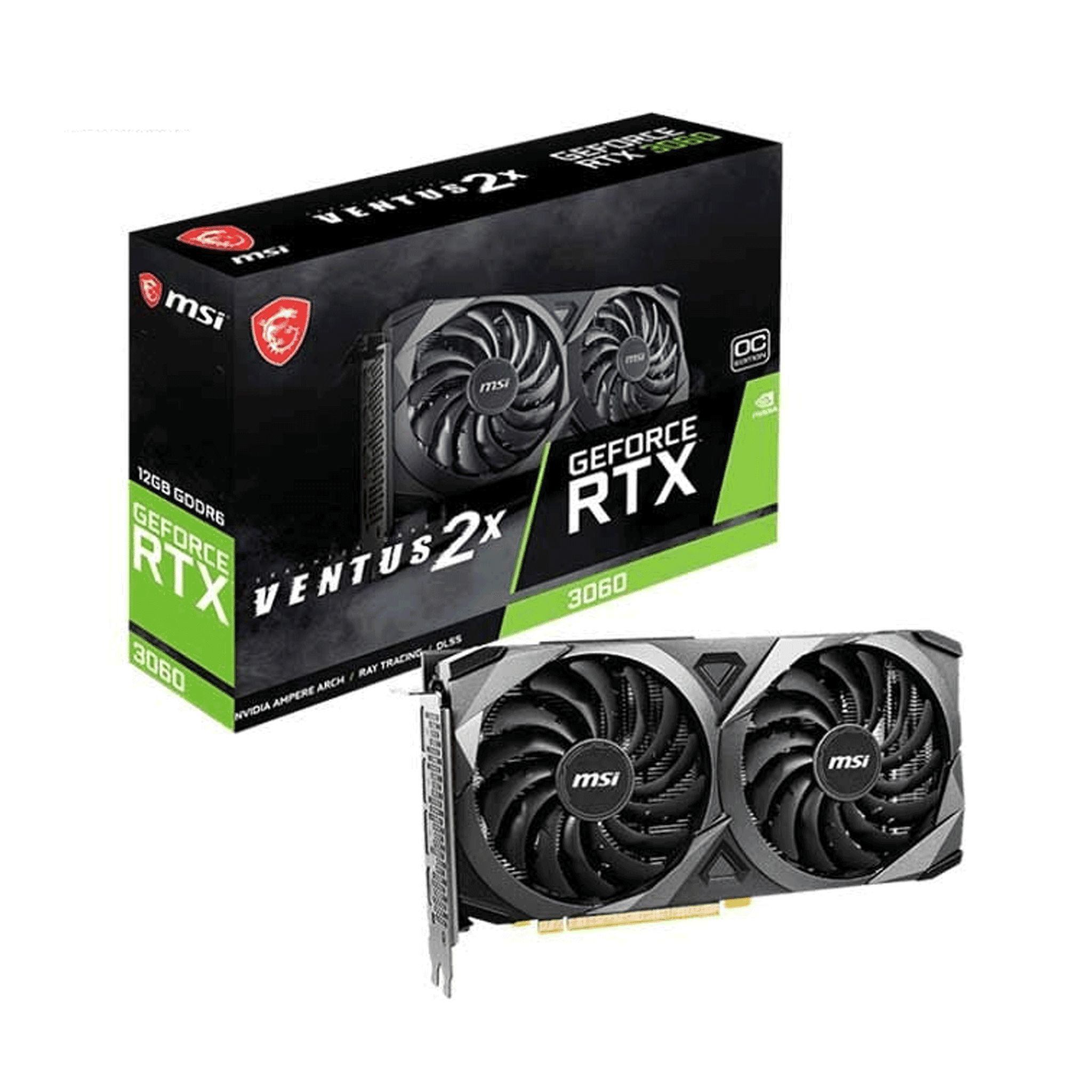 Card màn hình NVIDIA GeForce RTX 3060 MSI Ventus 2X OC | 12GB GDDR6, 3584 CUDA, 550W