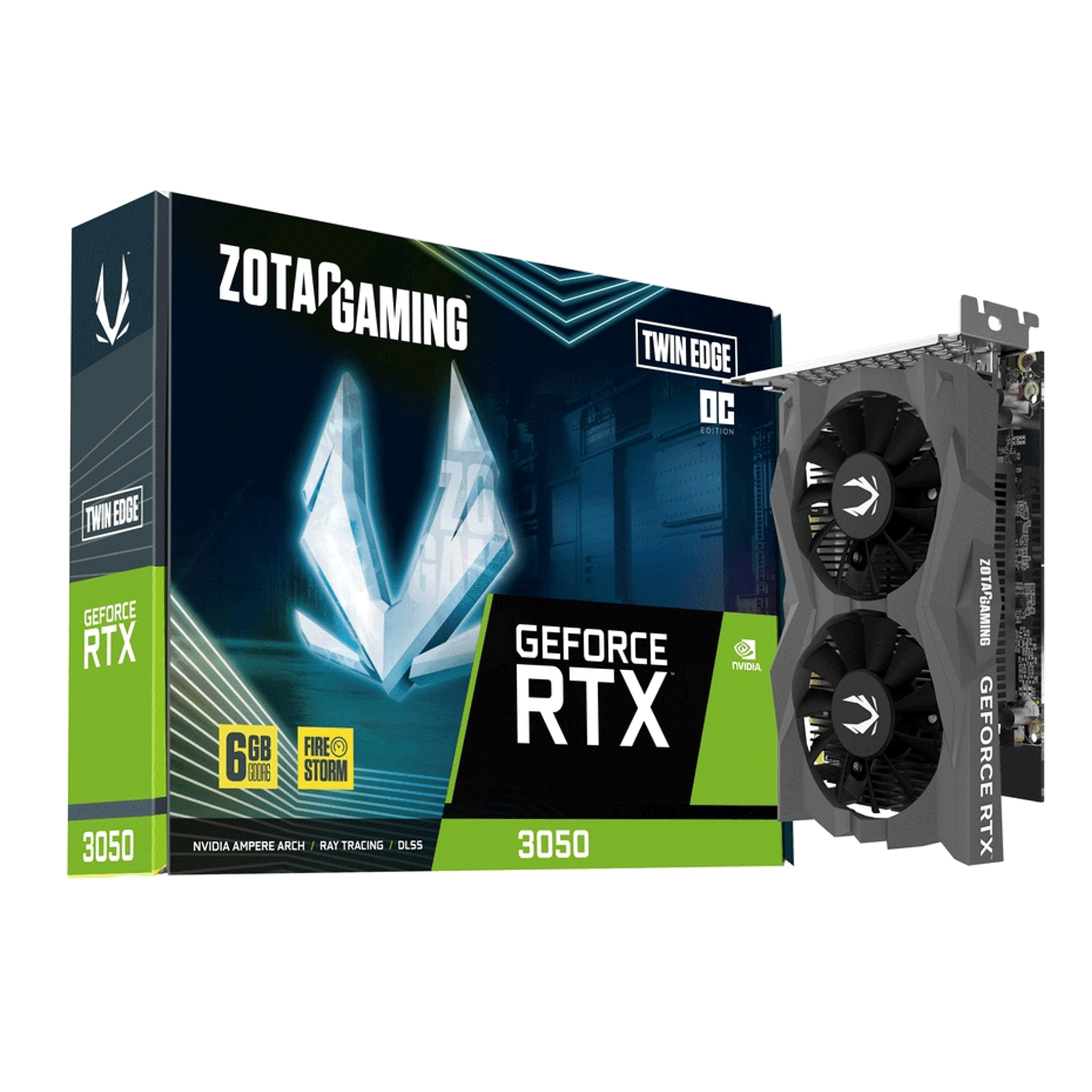 Card màn hình NVIDIA GeForce RTX 3050 ZOTAC Twin Edge OC | 6GB GDDR6, 2560 CUDA, 450W