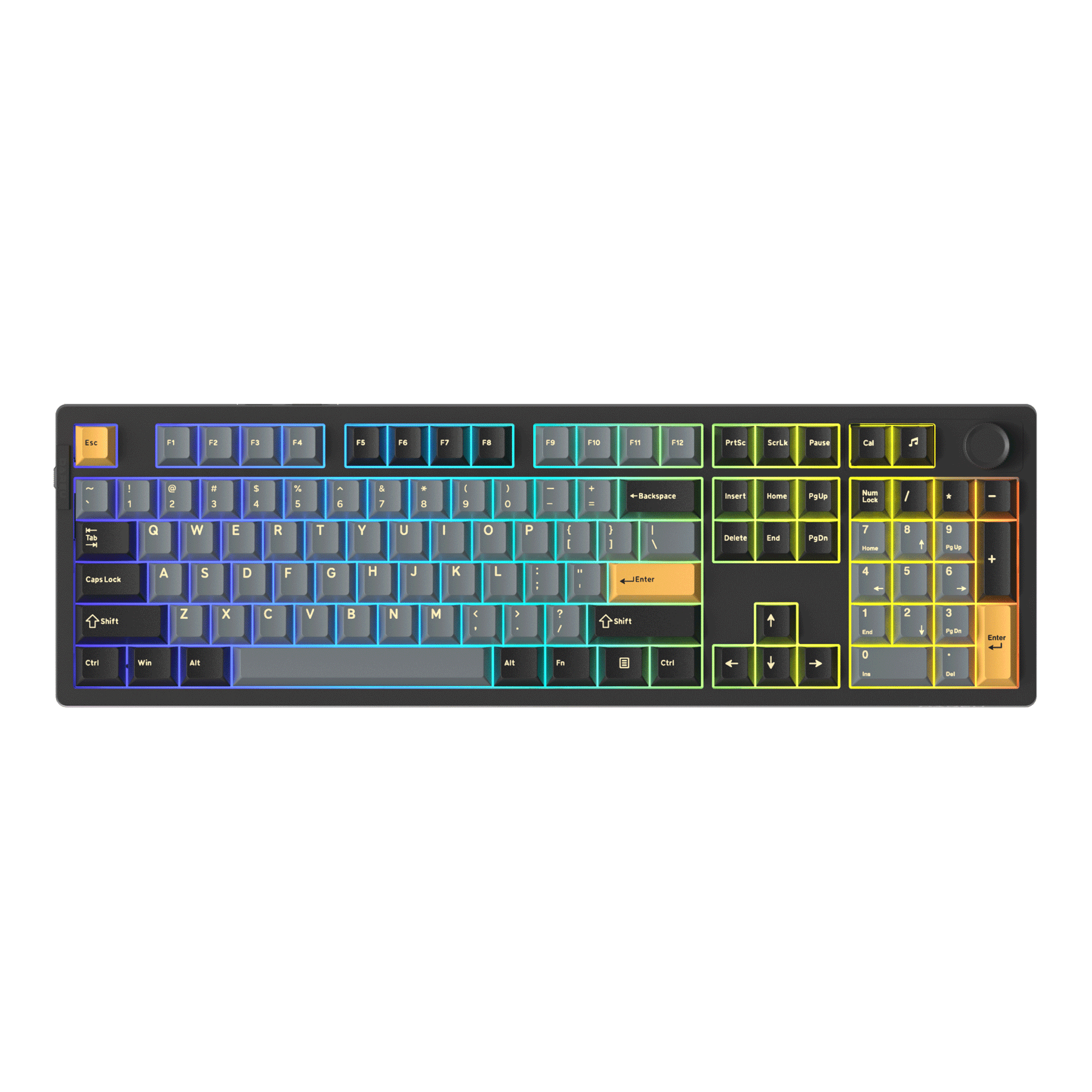 Bàn phím cơ gaming Dareu EK106 Pro | 3 Mode, Fullsize, Linear Switch, RGB, Black/Golden, Hot swap