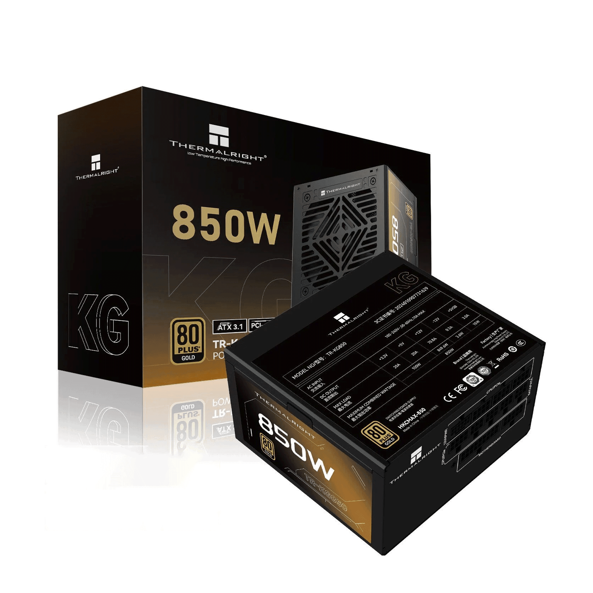 Nguồn máy tính Thermalright KG-850 80 Plus Gold Pcie5.1 - Đen | Full Modular, ATX