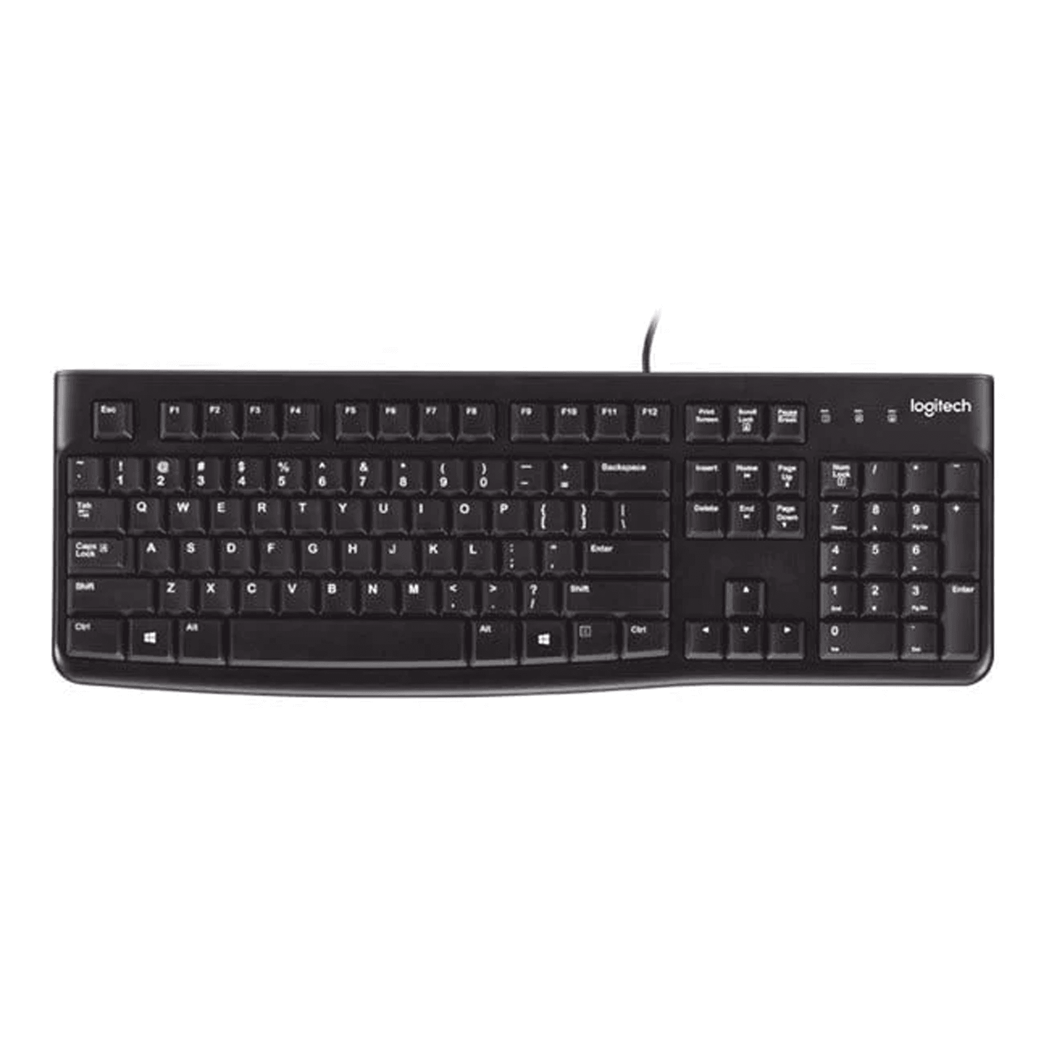 Bàn phím giả cơ văn phòng Logitech K120 | Có dây, Fullsize, Black