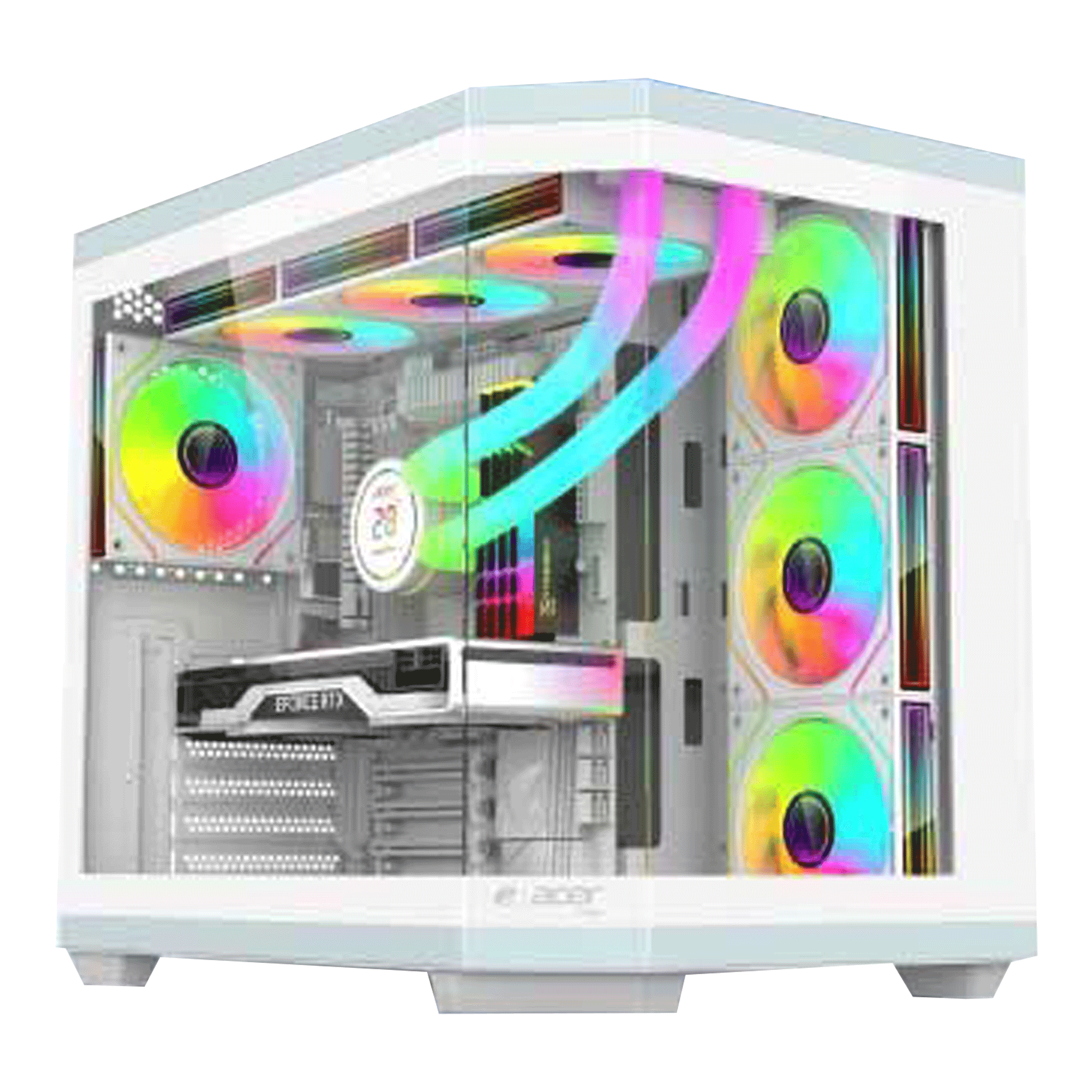 Thùng máy Acer V950 ATX - White | Kèm sẵn 4 fan ARGB