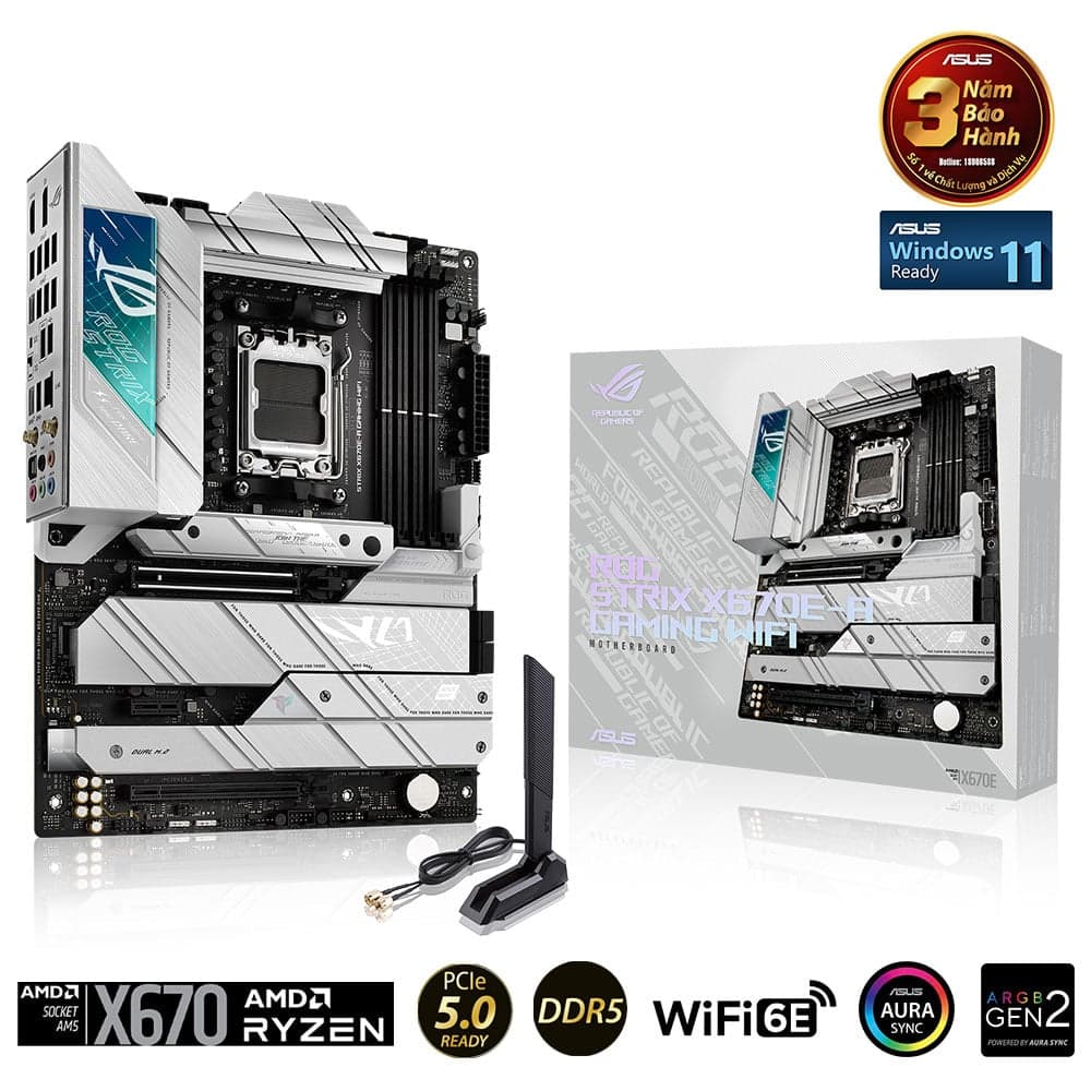 Mainboard ASUS ROG Strix X670E-A Gaming Wifi DDR5 | AM5, ATX, 4 khe RAM