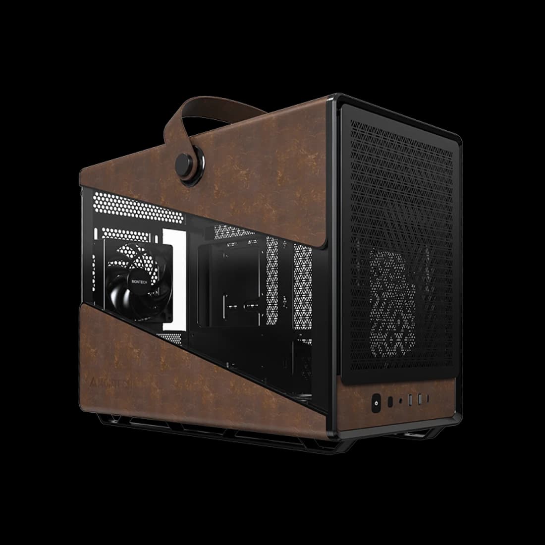 Thùng máy Montech Heritage Pro (Mini PC) | Đen, kèm sẵn 4 fan