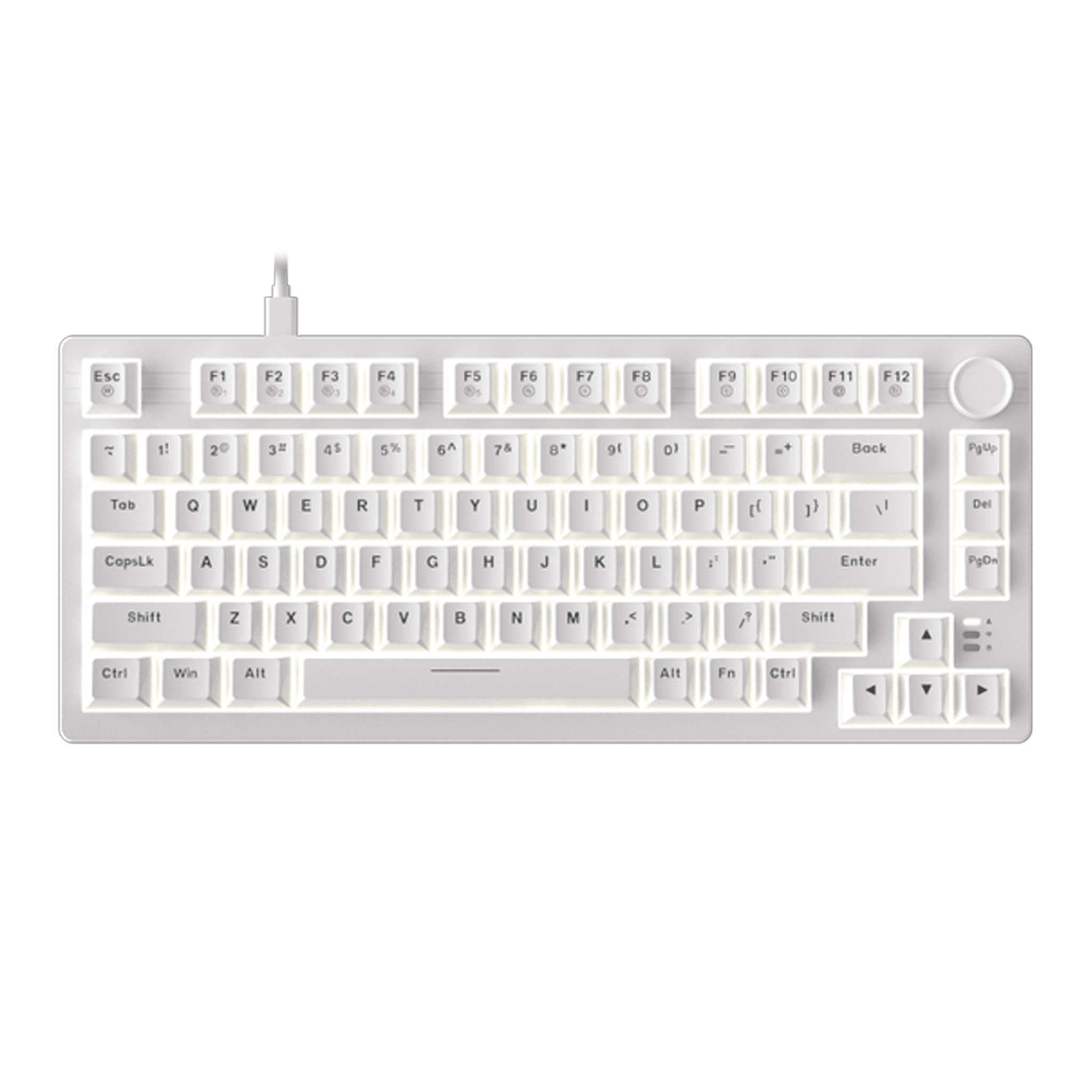 Bàn phím cơ gaming Dareu EK75 Full White | Có dây, TKL, Linear Switch, LED Trắng, White