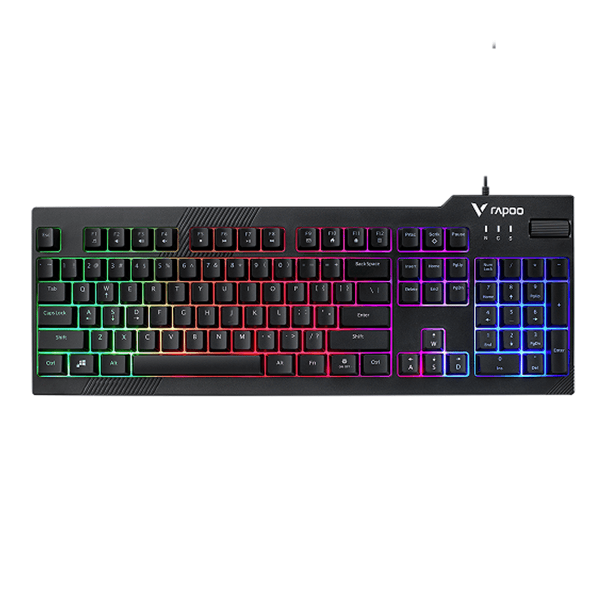 Bàn phím giả cơ gaming Rapoo V50S | Có dây, Fullsize, RGB Rainbow, Black