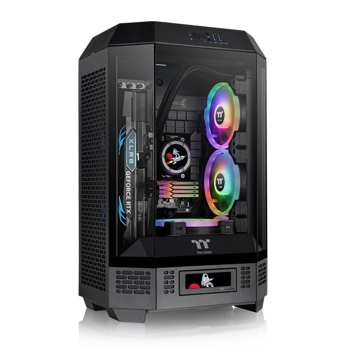 Thùng máy Thermaltake The Tower 300 Micro Tower Chassis | Đen, sẵn 2 fan ARGB 14cm (CA-1Y4-00S1WN-00)