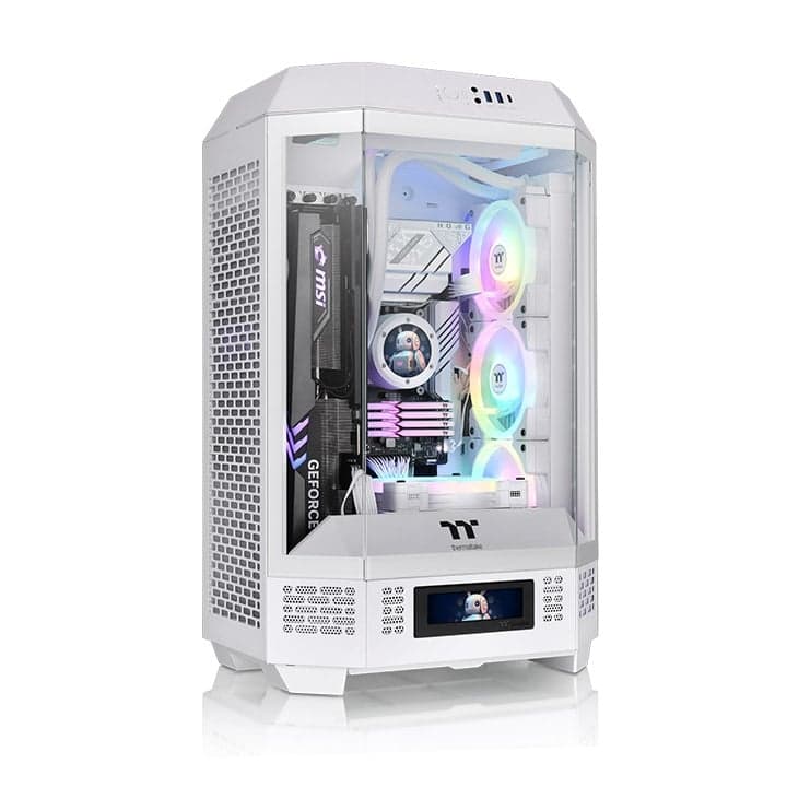 Thùng máy Thermaltake The Tower 300 Snow Micro Tower Chassis | Trắng, sẵn 2 fan ARGB 14cm (CA-1Y4-00S6WN-00)