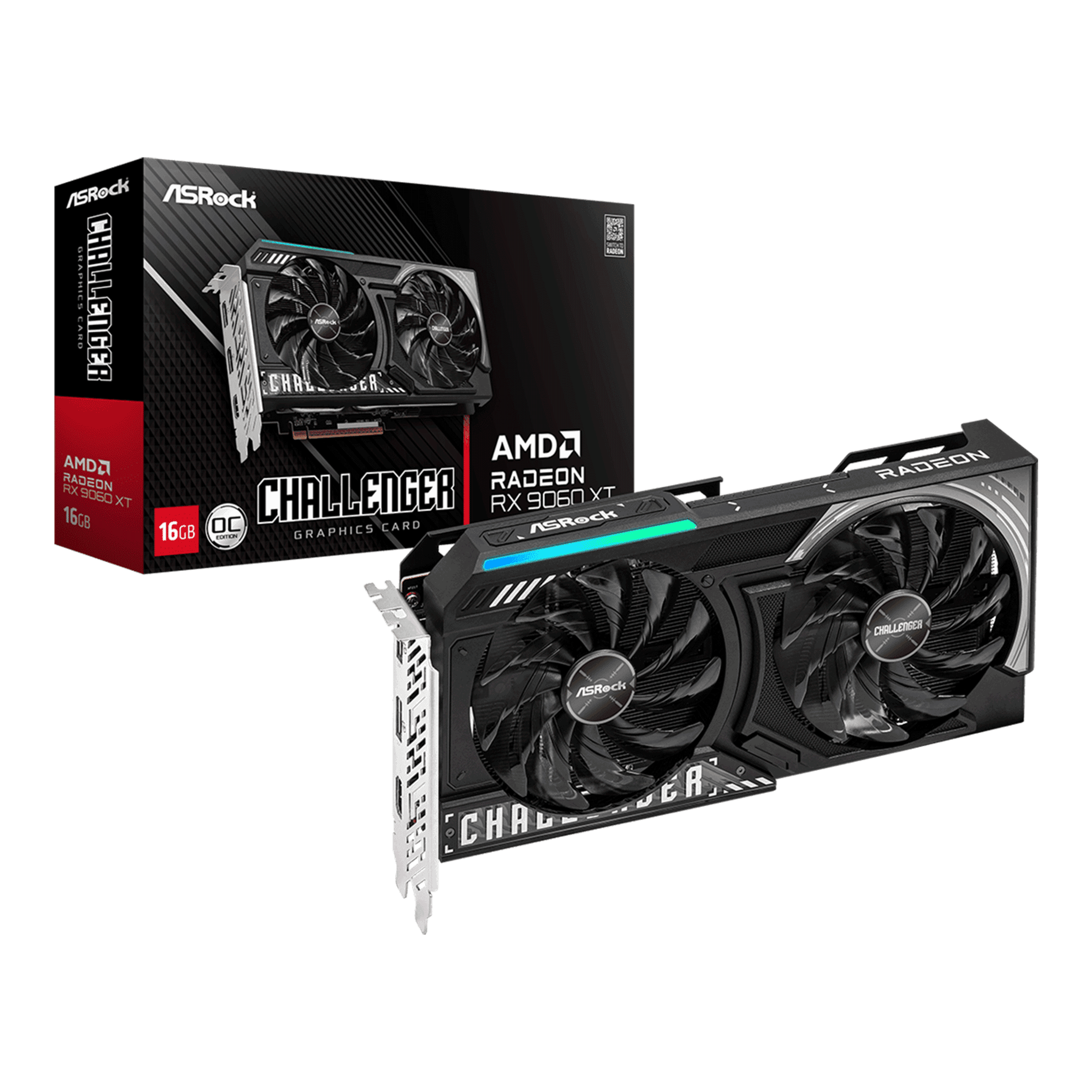Card màn hình ASRock AMD Radeon™ RX 9060 XT Challenger 16GB OC