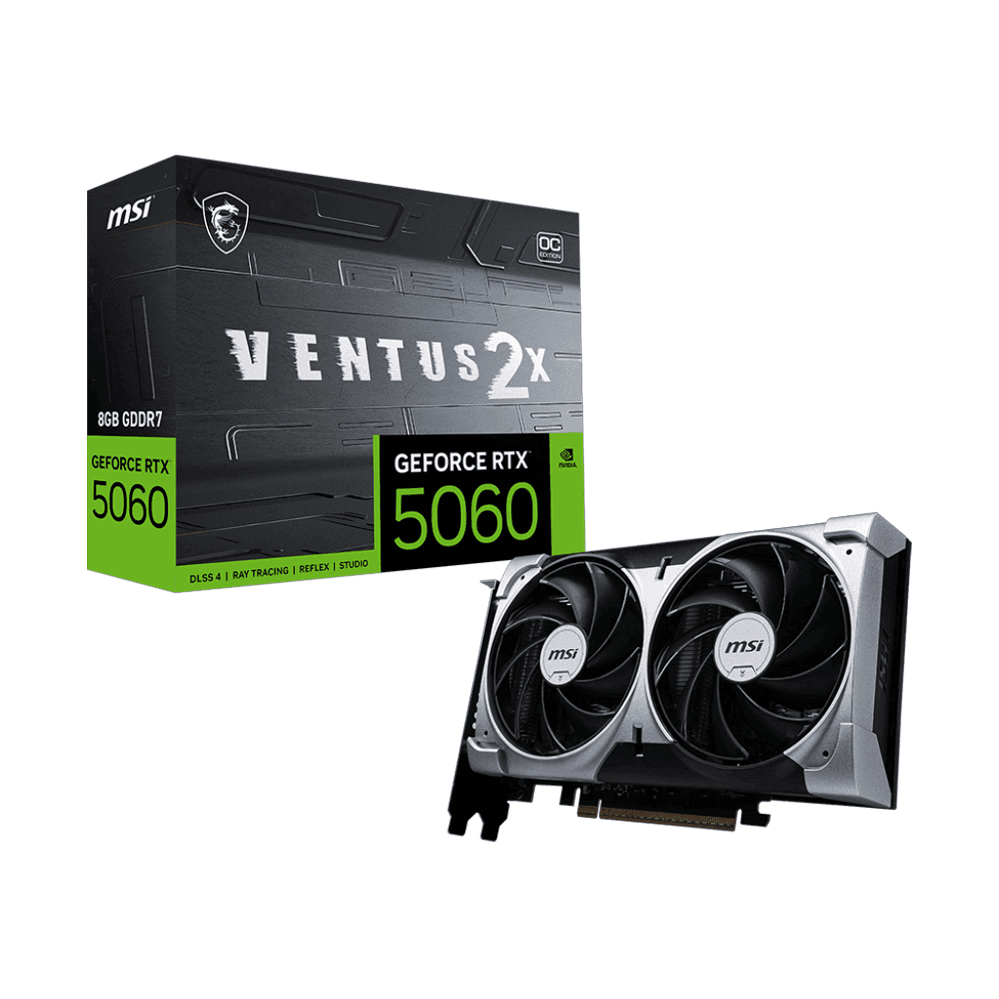 Card màn hình NVIDIA GeForce RTX 5060 MSI VENTUS 2X OC | 8GB GDDR7, 3840 CUDA, 550W