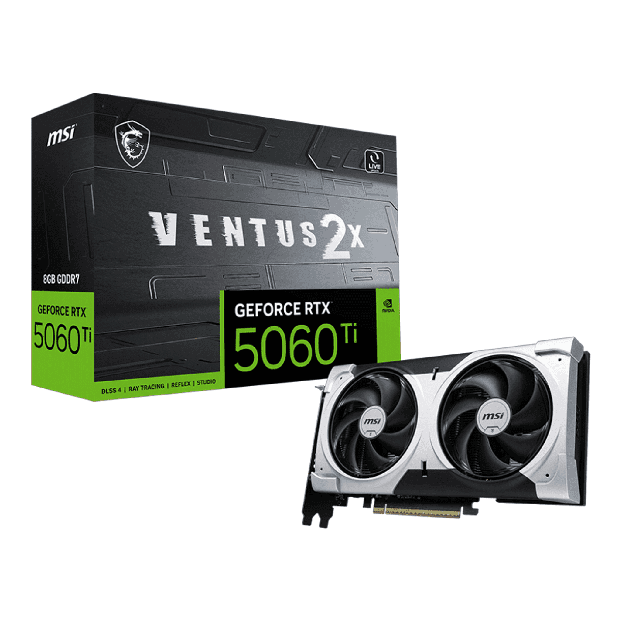 Card màn hình NVIDIA GeForce RTX 5060 Ti MSI VENTUS 2X PLUS | 8GB GDDR7, 4608 CUDA, 600W