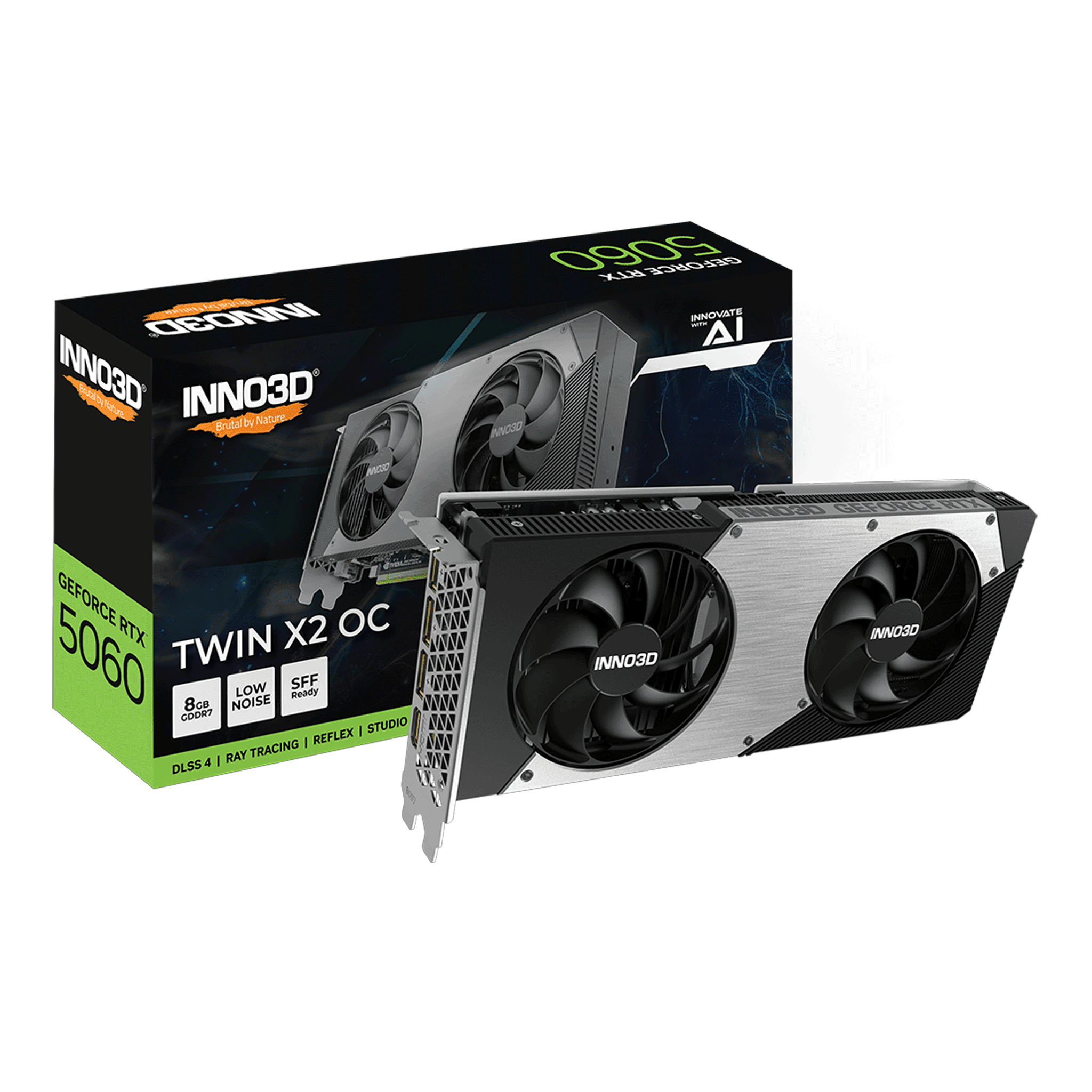 Card màn hình NVIDIA GeForce RTX 5060 INNO3D TWIN X2 OC | 8GB GDDR7, 3840 CUDA, 550W