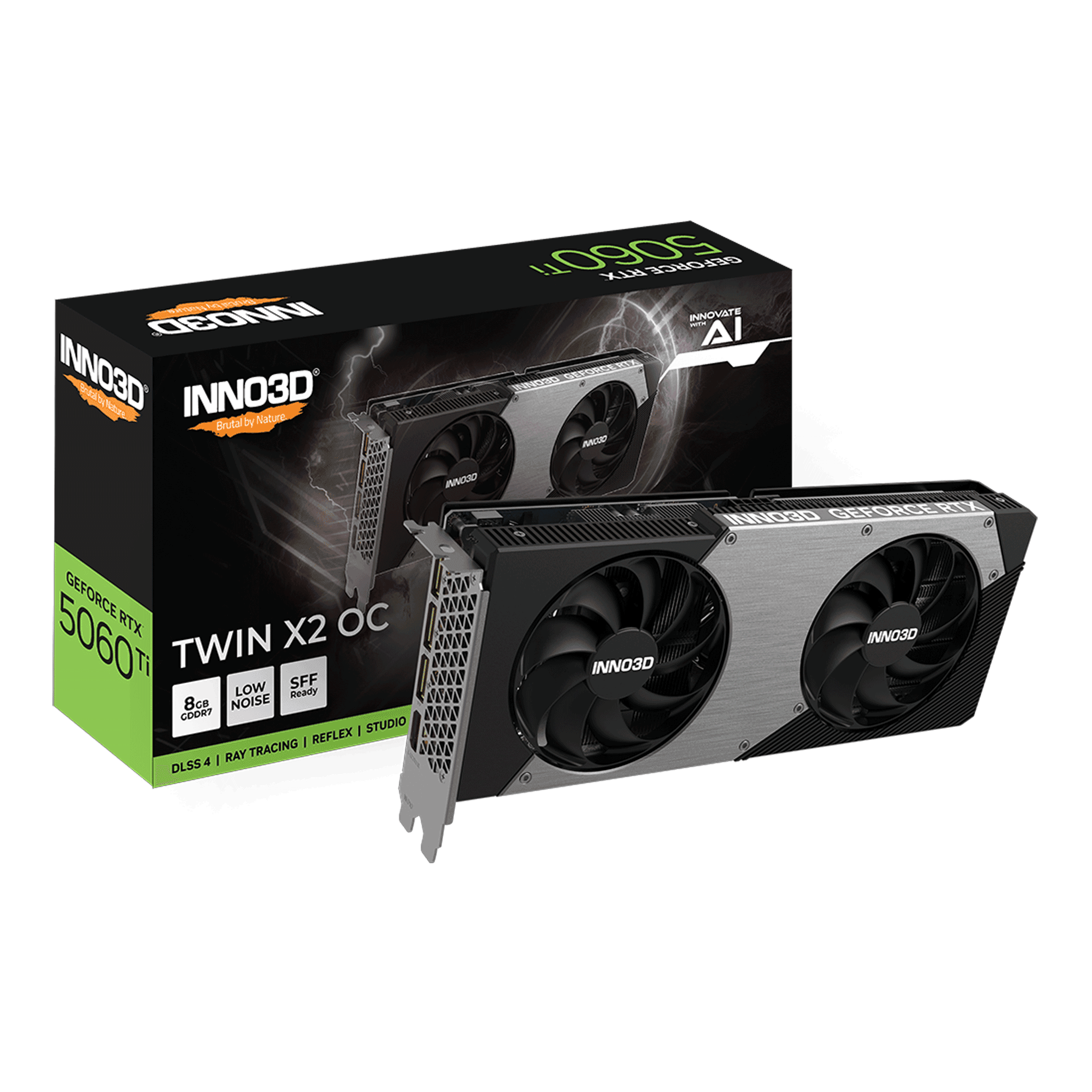Card màn hình NVIDIA GeForce RTX 5060 Ti INNO3D Twin X2 OC | 8GB GDDR7, 4608 CUDA, 650W