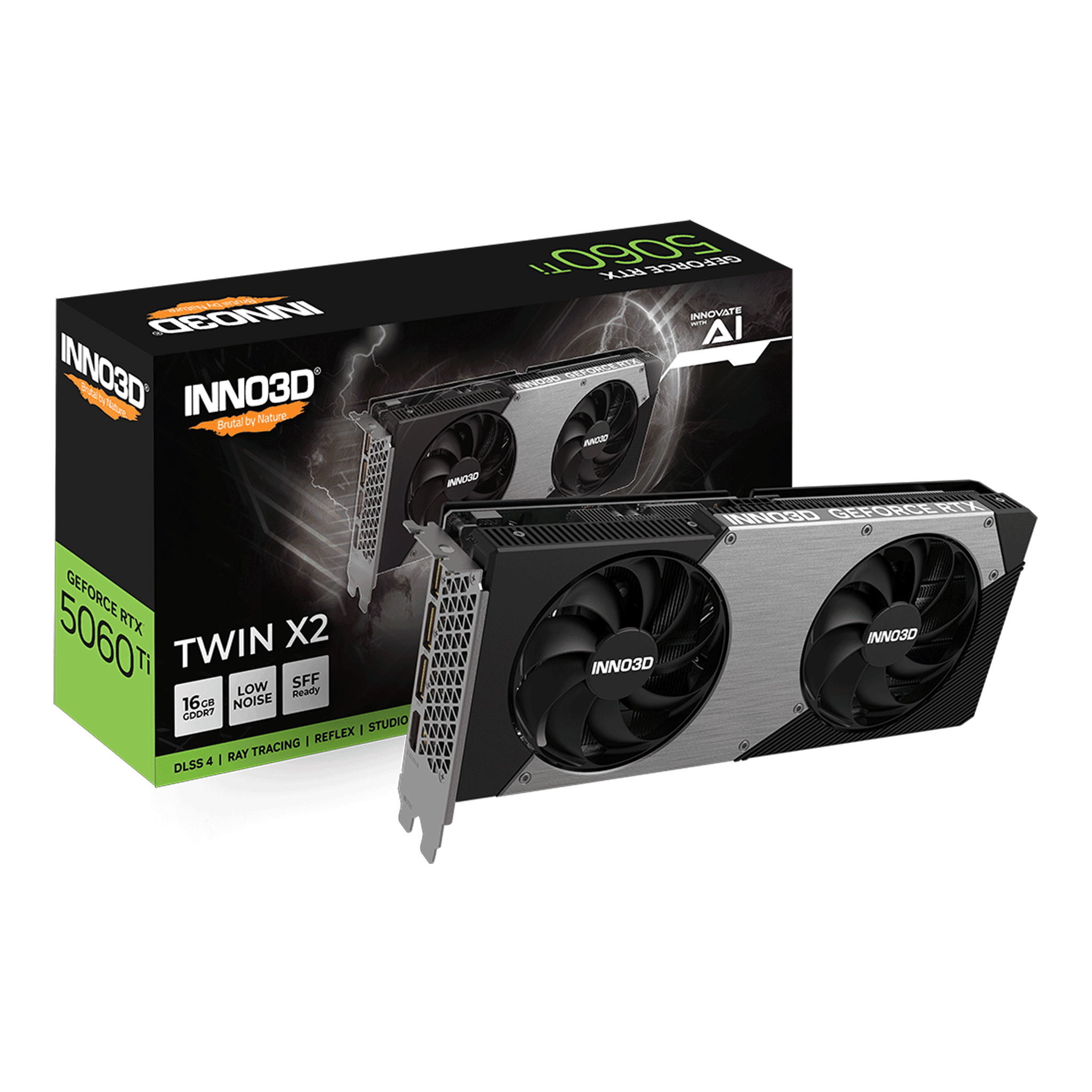 Card màn hình NVIDIA GeForce RTX 5060 Ti INNO3D Twin X2 | 16GB GDDR7, 4608 CUDA, 650W