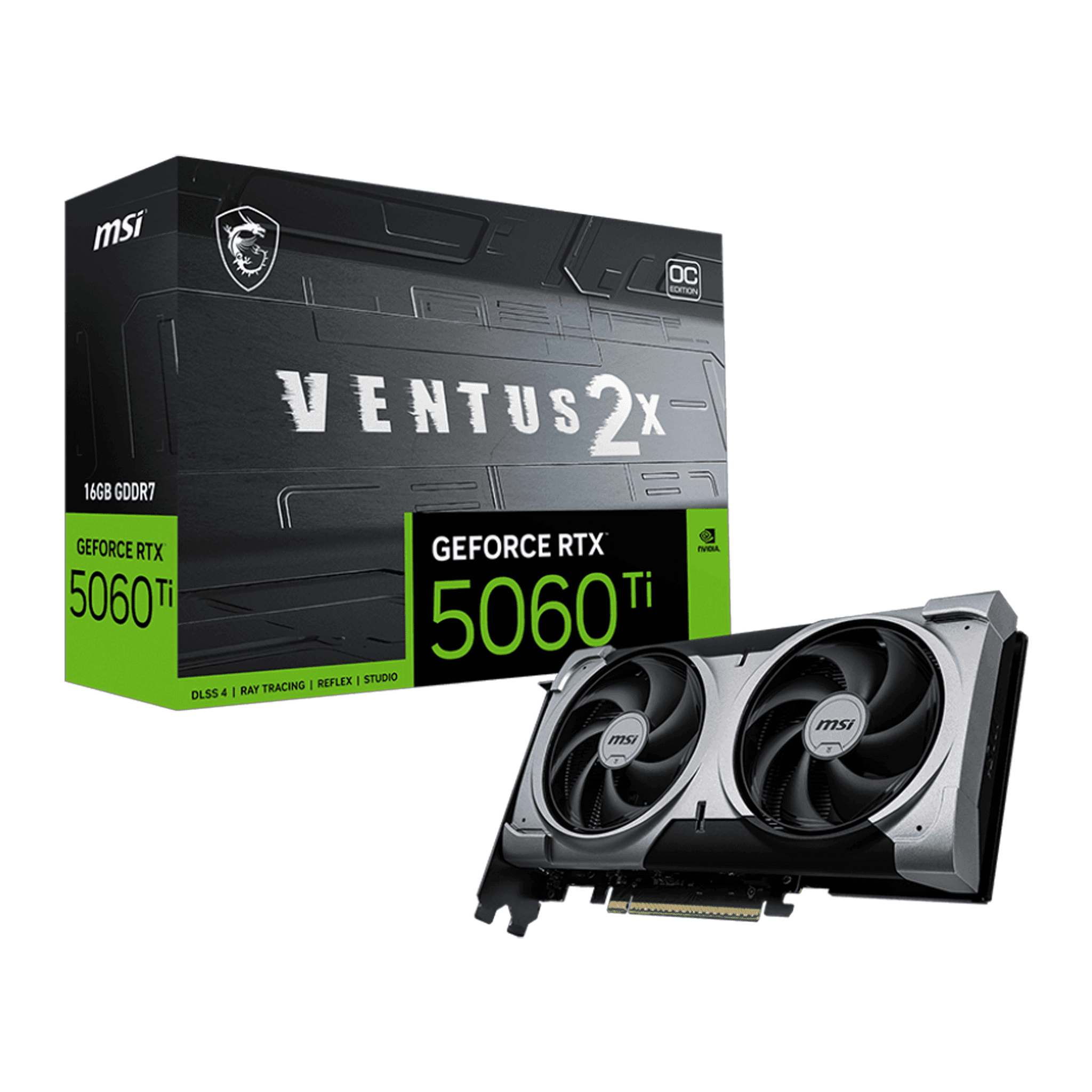 Card màn hình NVIDIA GeForce RTX 5060 Ti MSI VENTUS 2X PLUS OC | 16GB GDDR7, 4608 CUDA, 600W