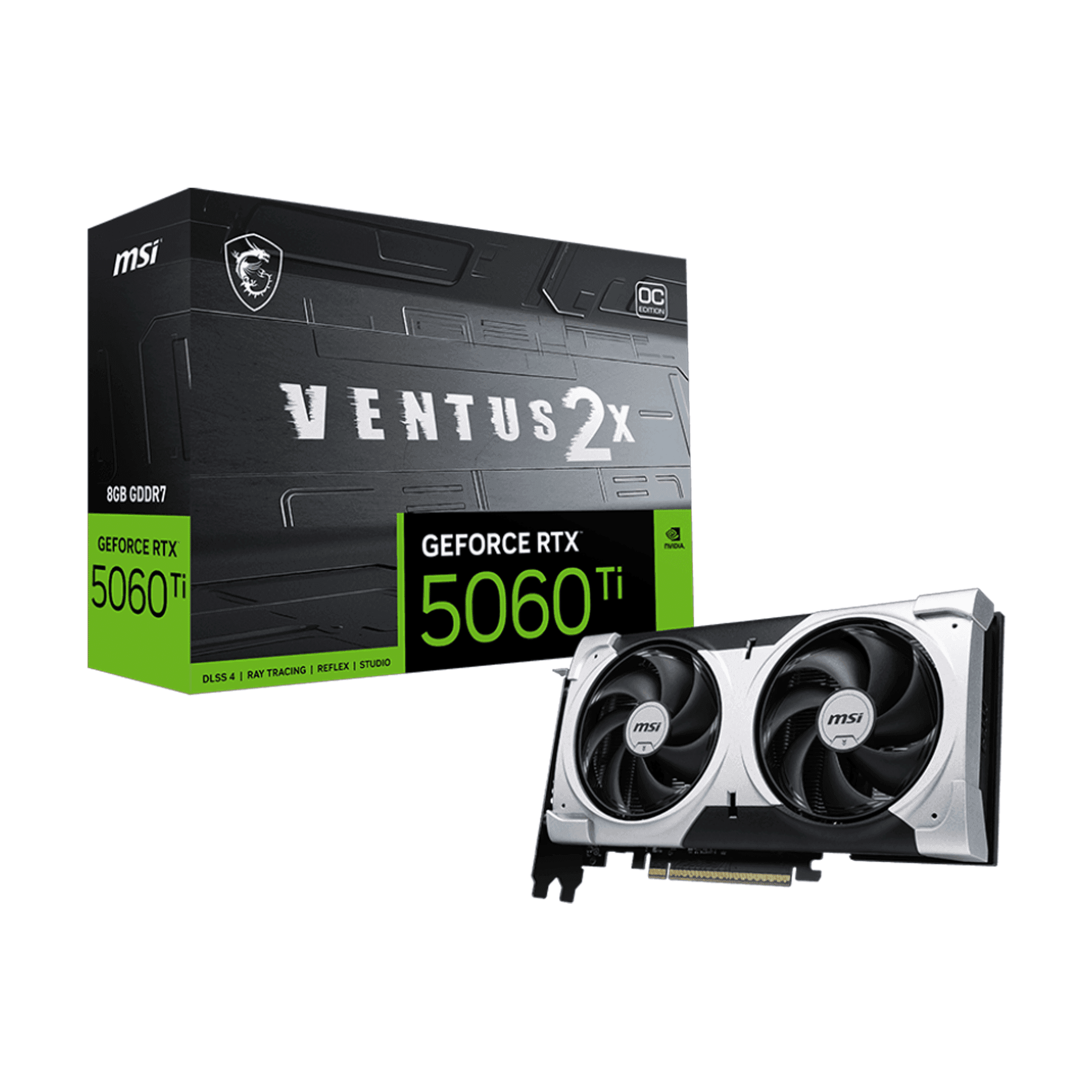 Card màn hình NVIDIA GeForce RTX 5060 Ti MSI VENTUS 2X PLUS OC | 8GB GDDR7, 4608 CUDA, 600W