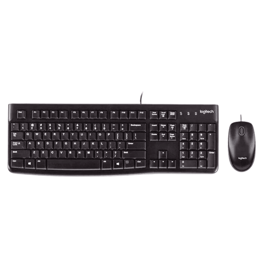 Combo phím chuột văn phòng Logitech MK120 | Có dây, Fullsize, Black