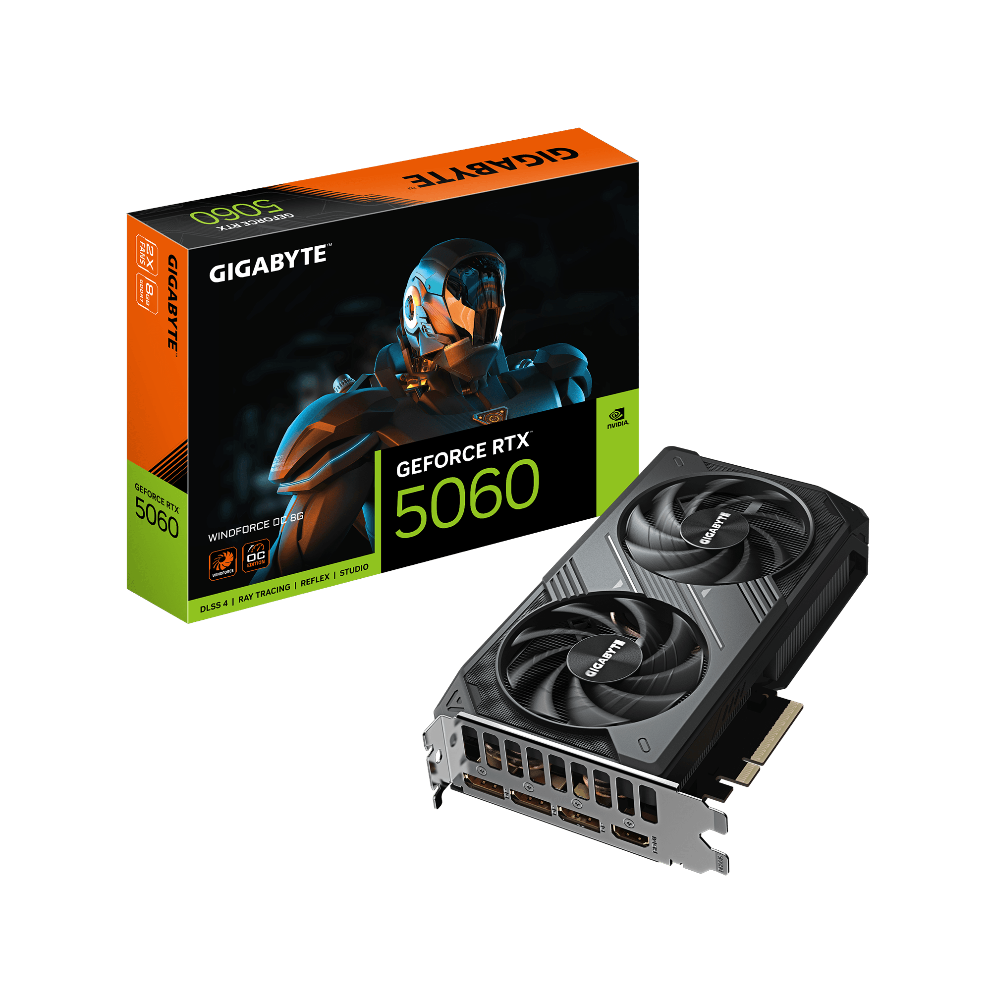 Card màn hình NVIDIA GeForce RTX 5060 Gigabyte WINDFORCE OC | 8GB GDDR7, 3840 CUDA, 450W