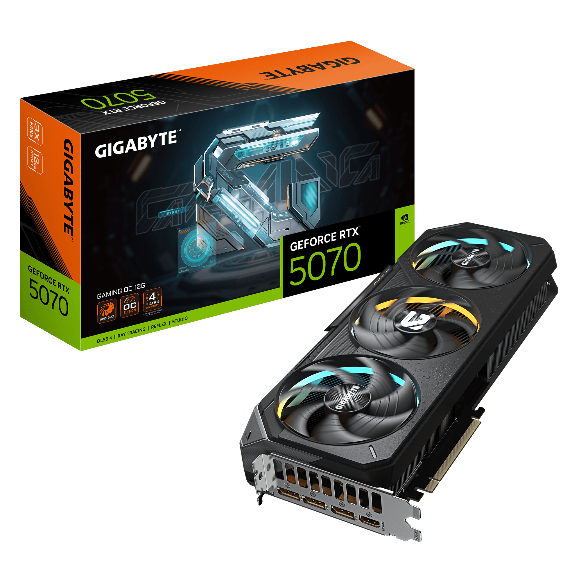 Card màn hình NVIDIA GeForce RTX 5070 Gigabyte GAMING OC | 12GB GDDR7, 6144 CUDA, 750W