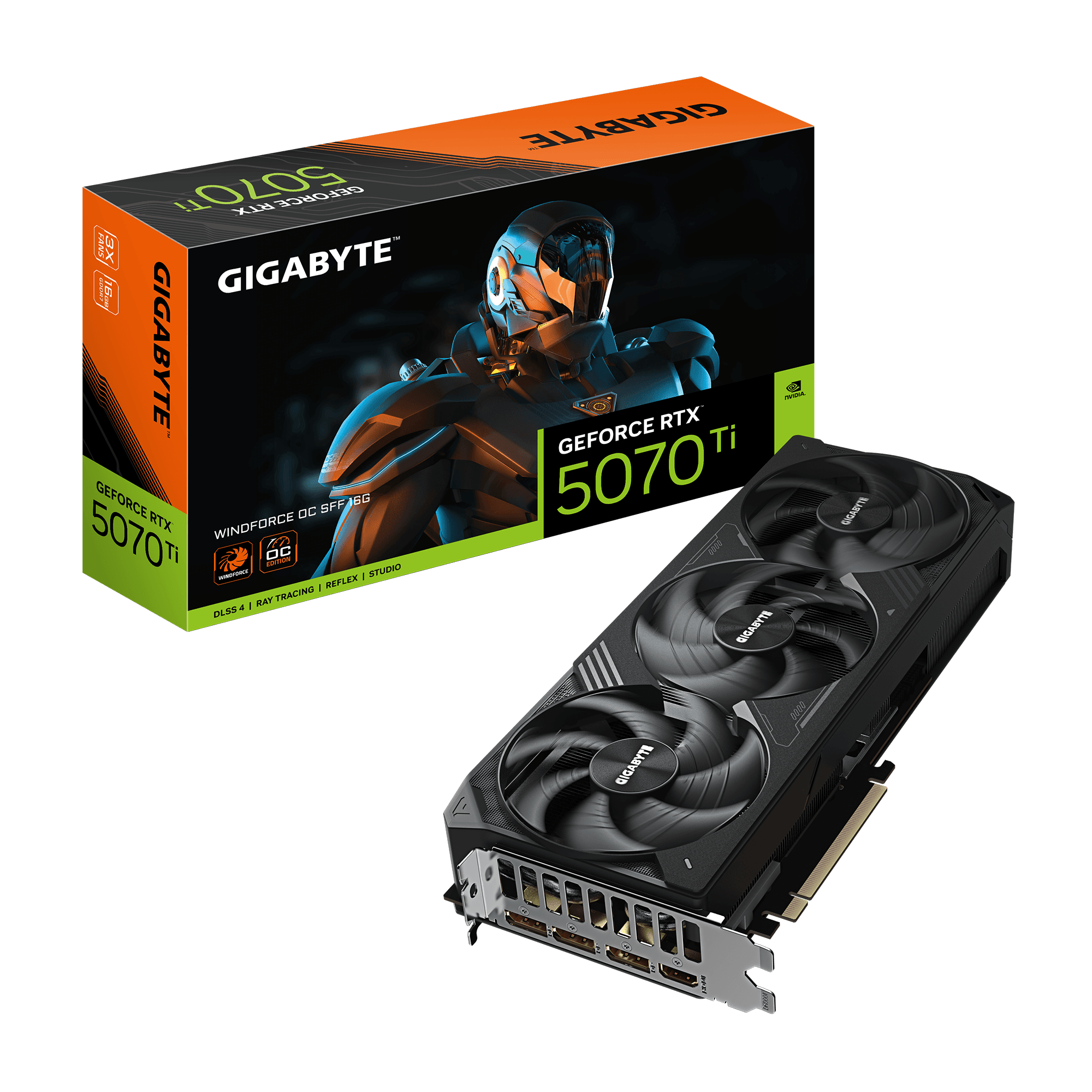 Card màn hình NVIDIA GeForce RTX 5070 Ti Gigabyte WINDFORCE OC SFF OC | 16GB GDDR7, 8960 CUDA, 750W