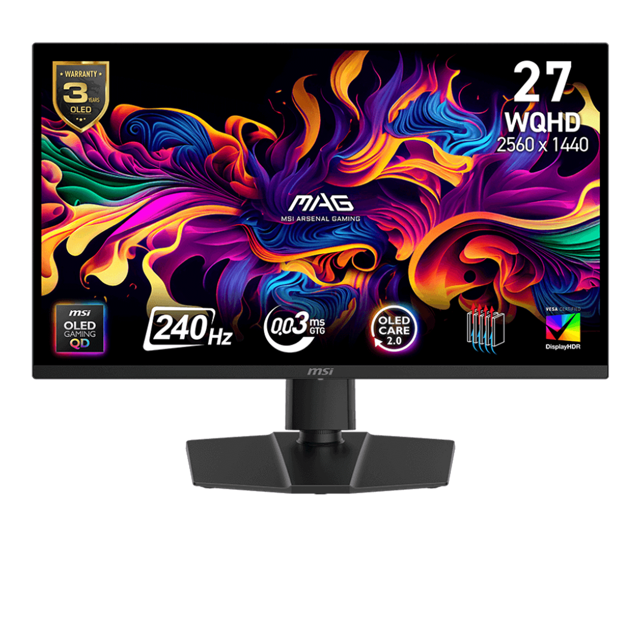 Màn hình Gaming MSI MAG 273QP QD-OLED X24 | 27 inch, 2K/QHD, 240Hz, Oled