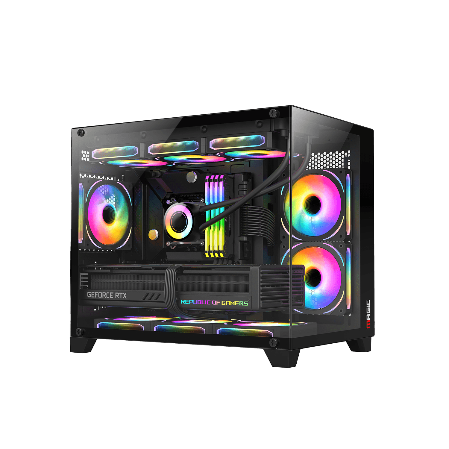 Thùng máy Magic Aqua-M Ultra Pro - Đen | Full Micro ATX, AIO 360 Top