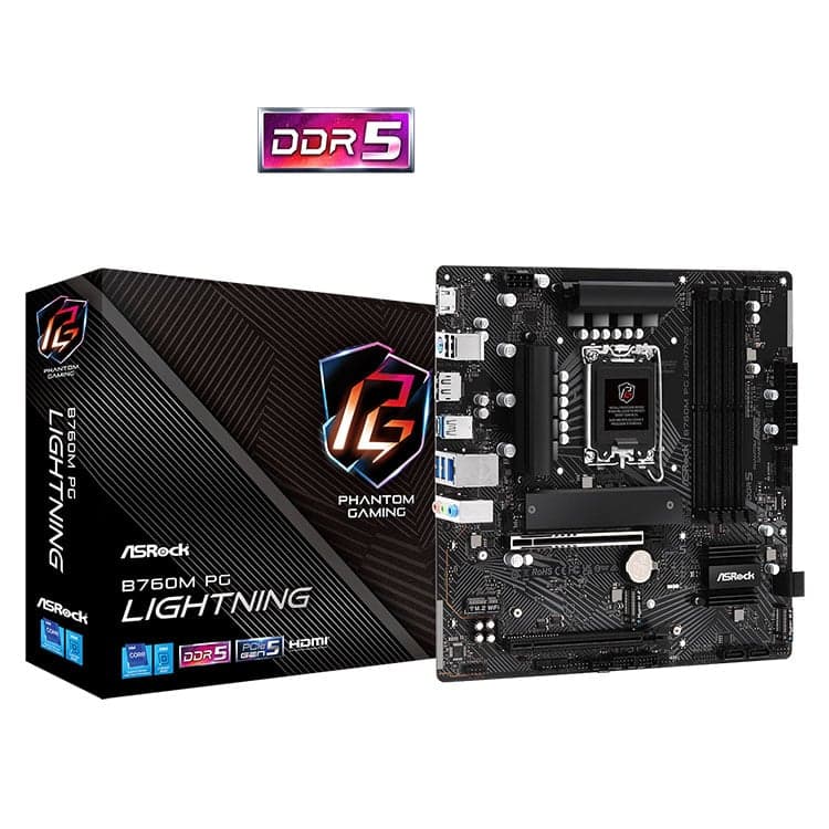 Mainboard ASRock B760M PG Lightning DDR5 | LGA 1700, mATX, 4 khe RAM