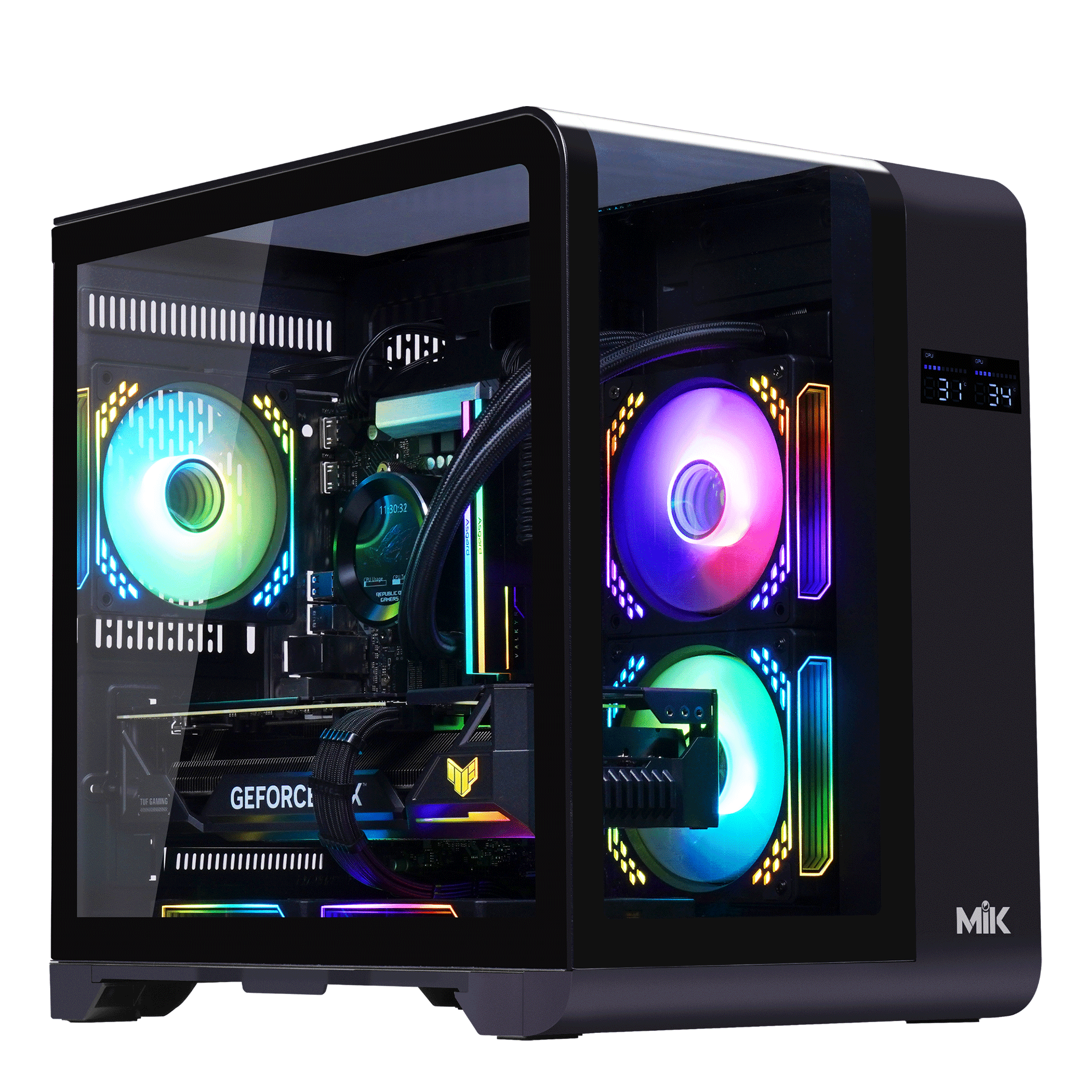 Thùng máy Mik Barbatos M 360 - Black | Không kèm fan