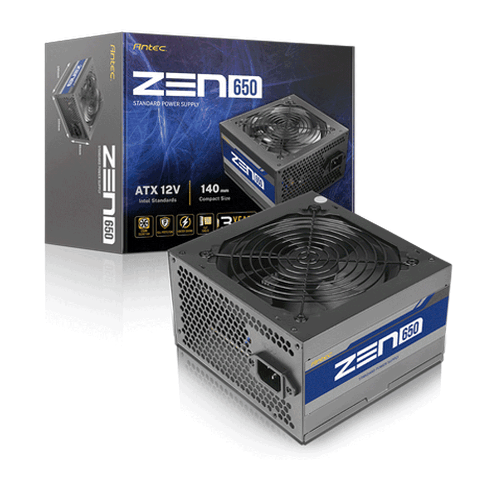 Nguồn máy tính Antec Atom Zen 650W EC (230V Ac) - Đen | Non Modular, ATX