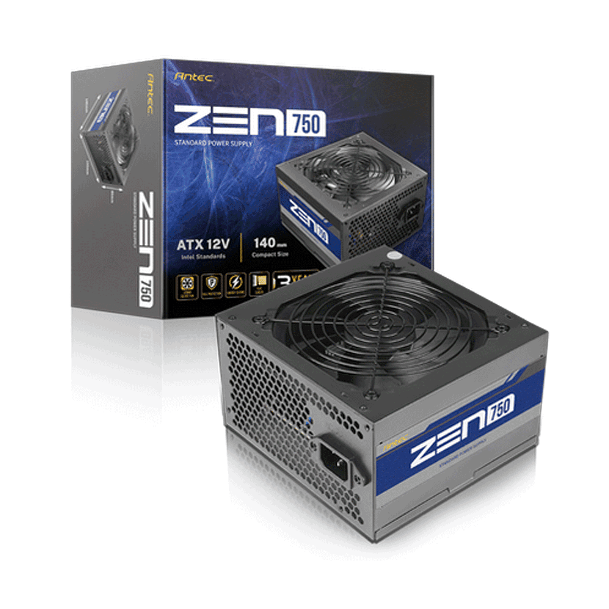 Nguồn máy tính Antec Atom Zen 750W EC (230V Ac) - Đen | Non Modular, ATX