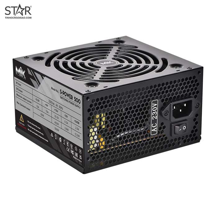 Nguồn máy tính MIK S-Power 500 500W | Non Modular, ATX