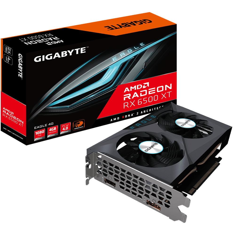 Card màn hình AMD Radeon RX 6500 XT Gigabyte EAGLE | 4GB GDDR6, 1024 SP, 400W