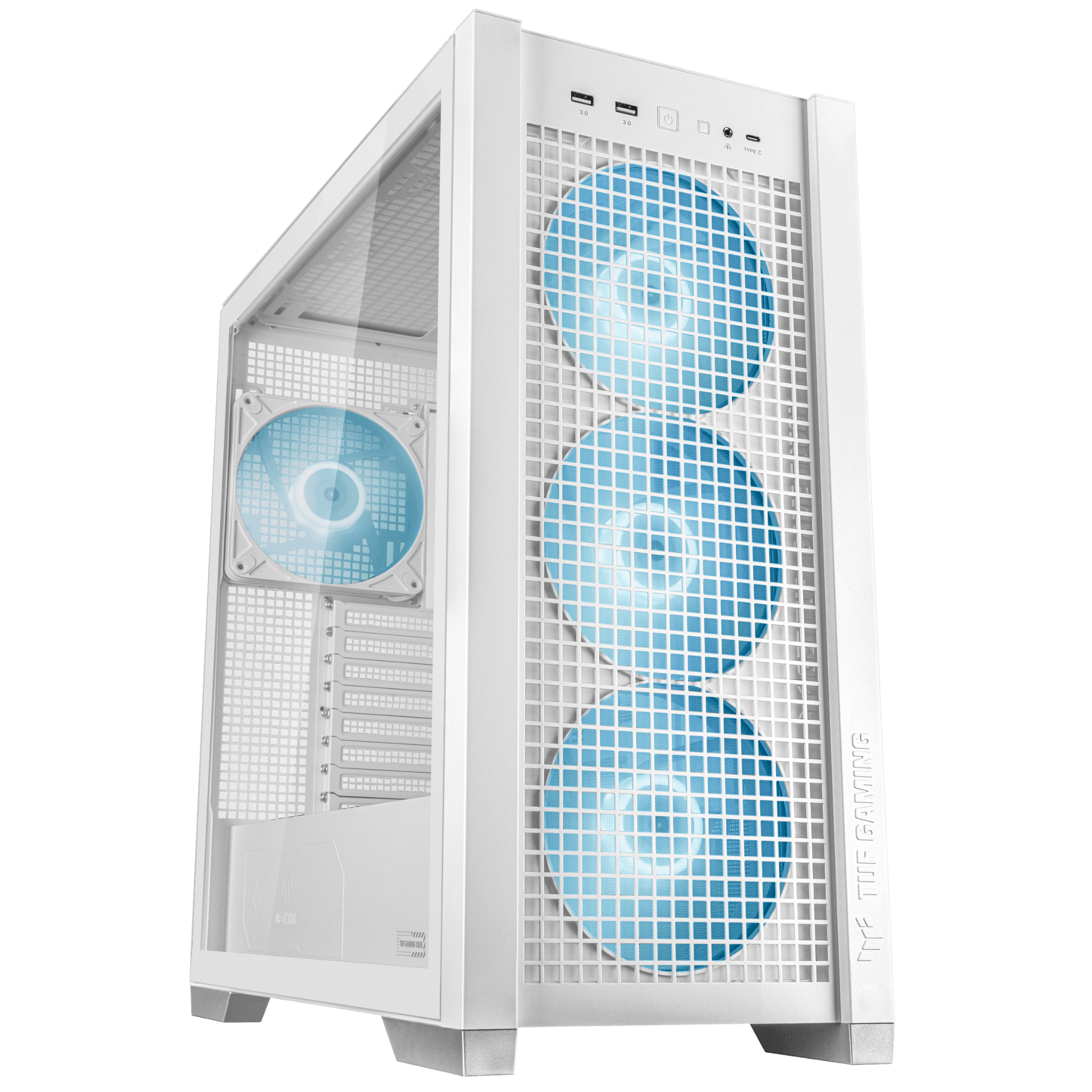 Thùng máy ASUS TUF Gaming GT302 ARGB - White | E-ATX, kèm sẵn 4 fan 14cm ARGB