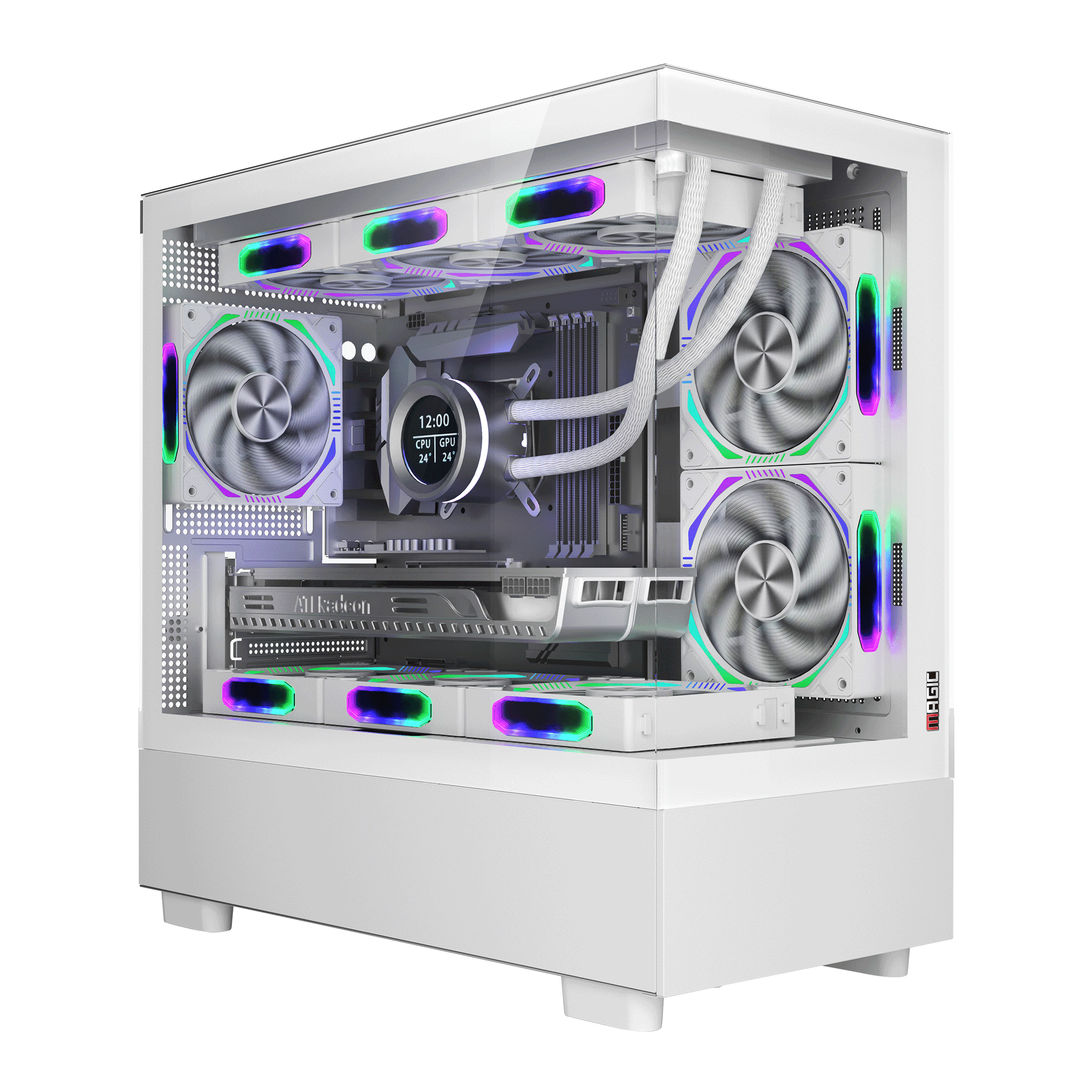 Thùng máy Magic MIX Tower Pro | Trắng, AIO 360, không kèm fan