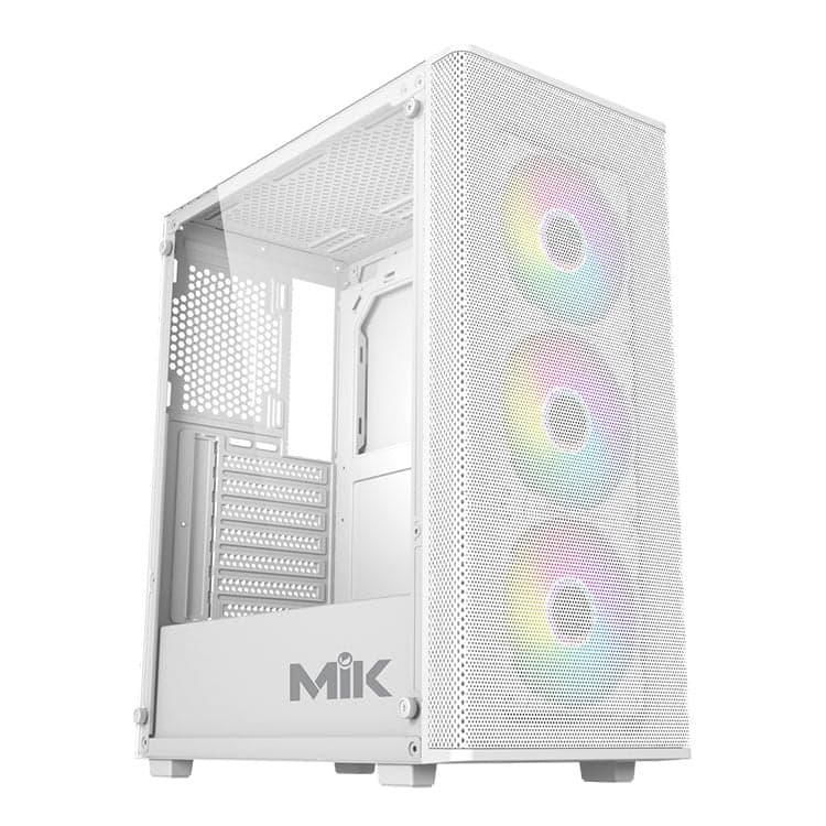 Thùng máy MIK Aion White | Kèm sẵn 3 Fan RGB