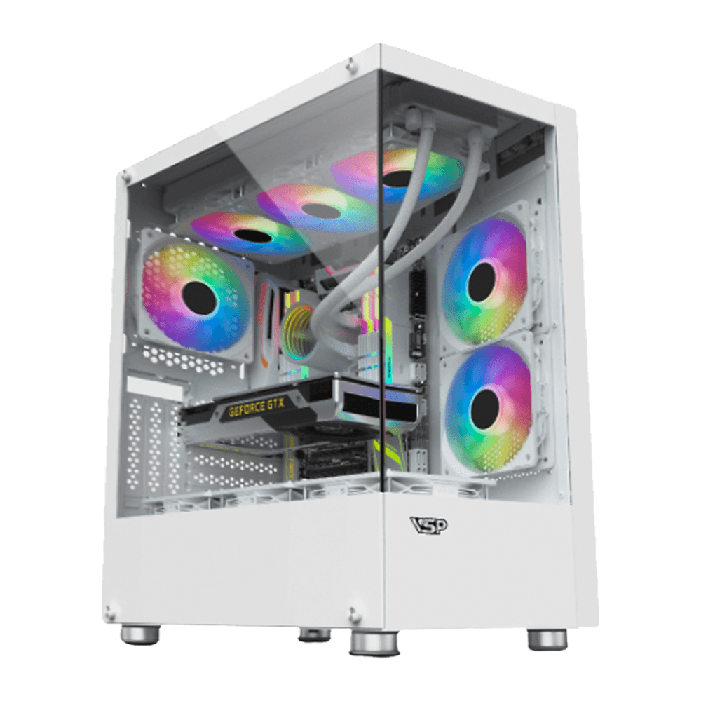 Thùng máy VSP Aquanaut AX4 | ATX, Trắng / Đen, Không Fan