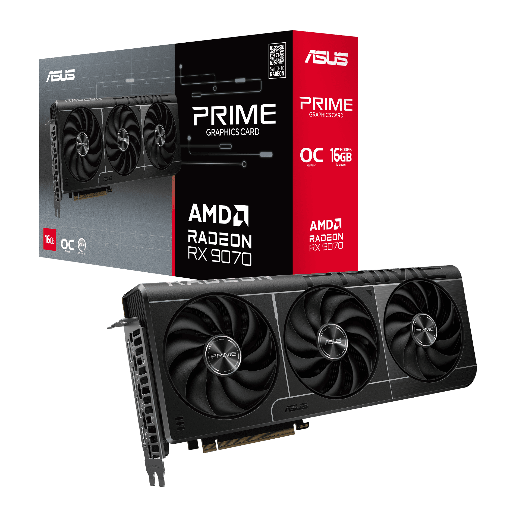 Card màn hình AMD Radeon RX 9070 XT ASUS RX 9070 Prime OC | 16GB GDDR6, 5384 SP, 650W