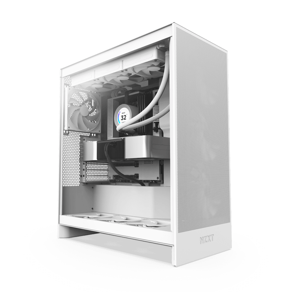 Thùng máy NZXT H7 Flow 2024 - White | kèm sẵn 3 fan F120Q (CM-H72FW-01)