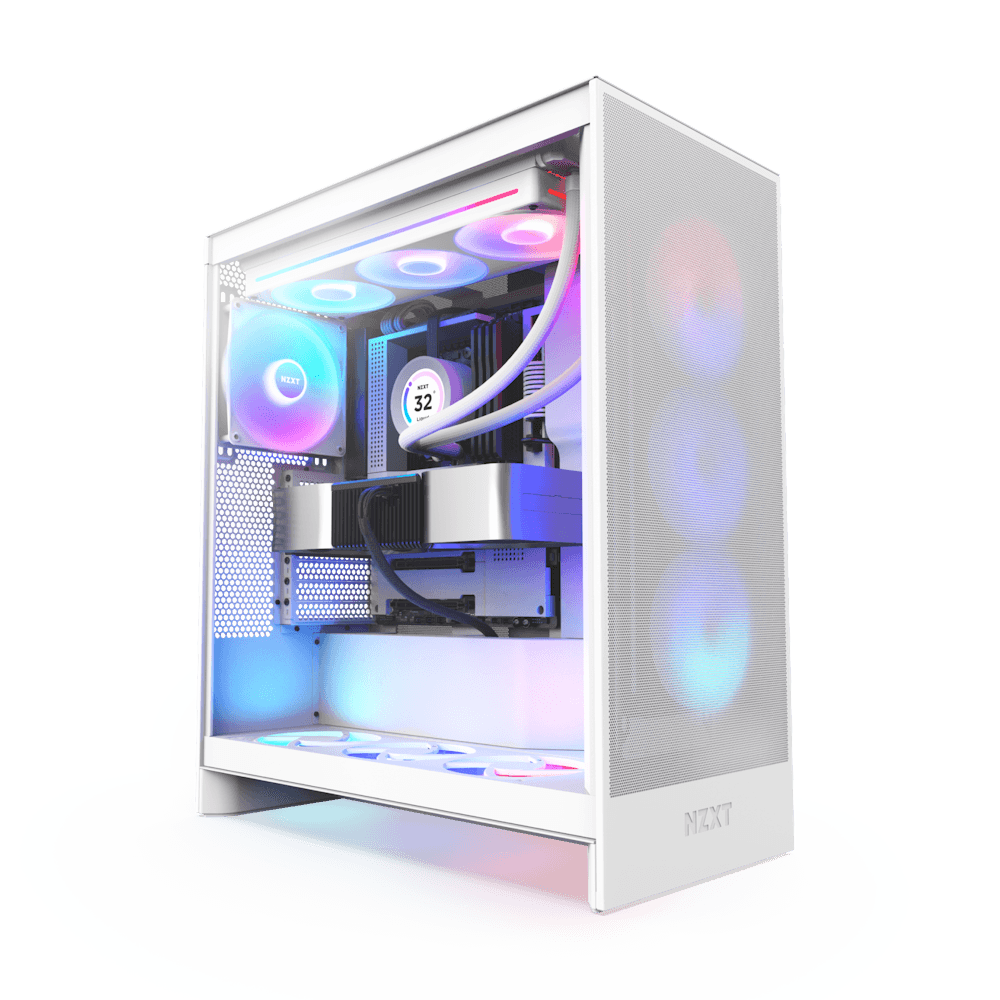 Thùng máy NZXT H7 Flow RGB 2024 - White | Kèm sẵn 1 fan F360 RGB Core (CM-H72FW-R1)
