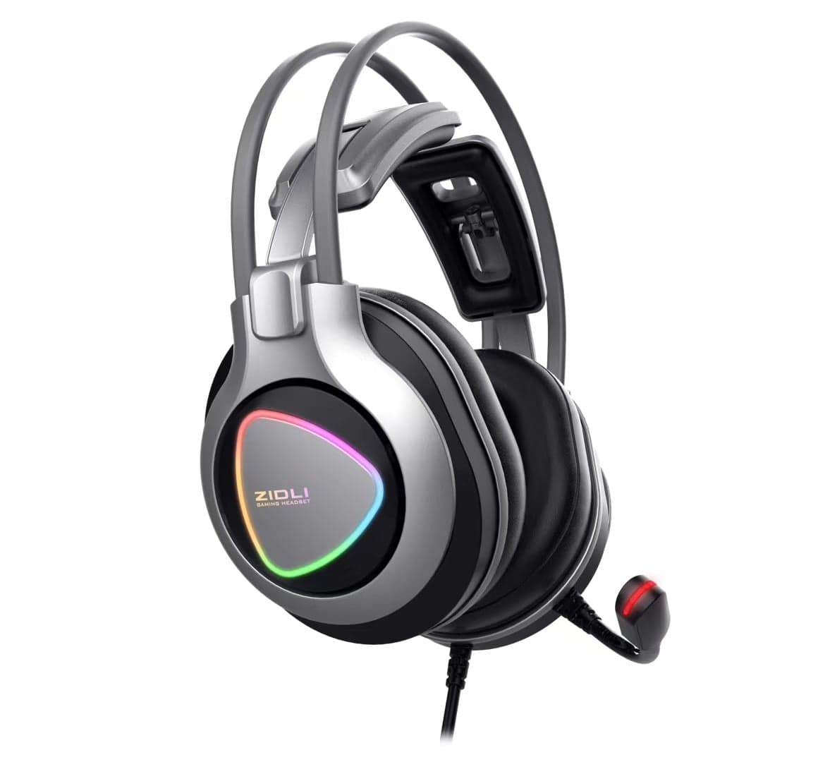Tai nghe Gaming Zidli ZH-A10 | Có dây, Over-ear, RGB, Xám - Đen
