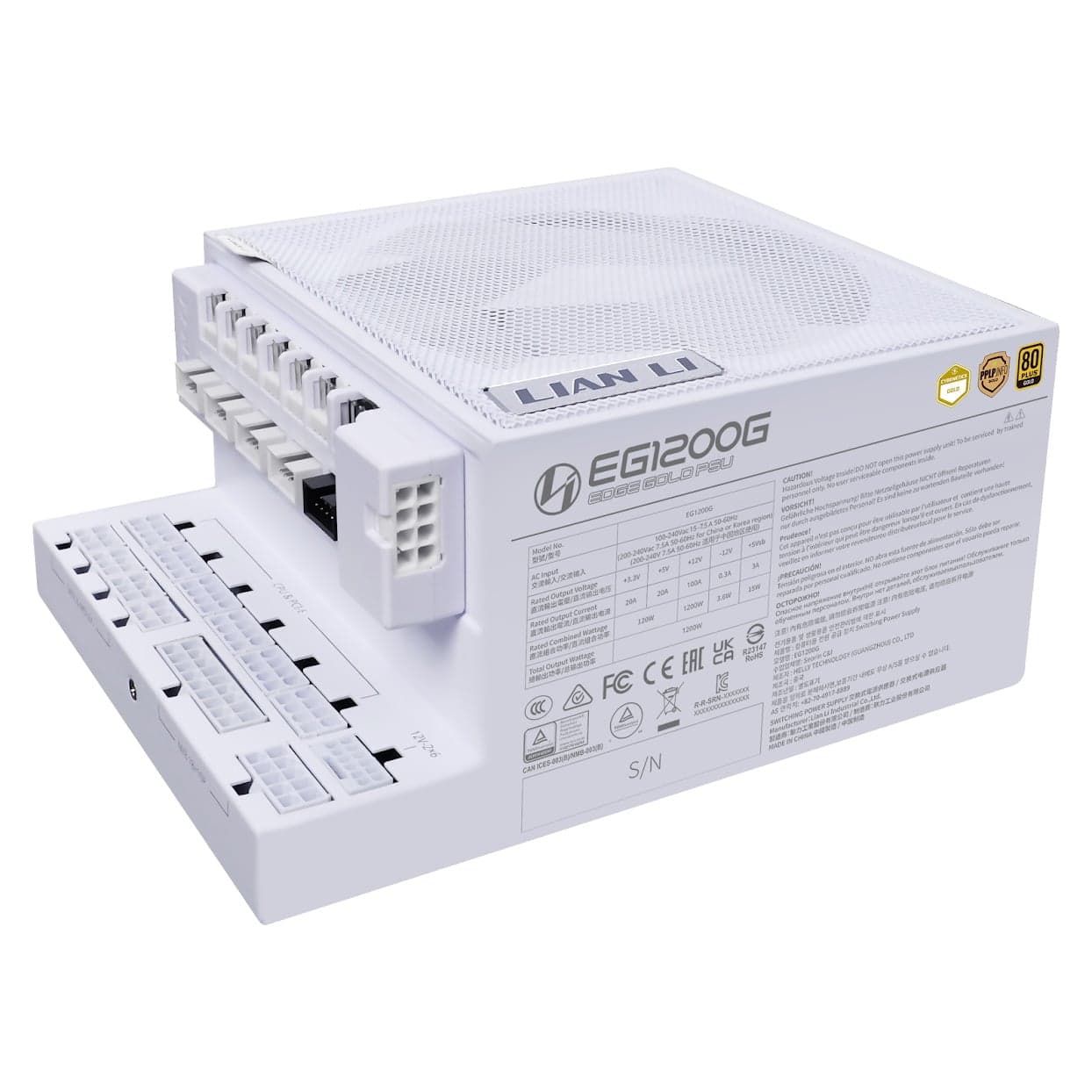 Nguồn máy tính LIANLI EG1200G White 1200W 80 Plus Gold | Full Modular, ATX