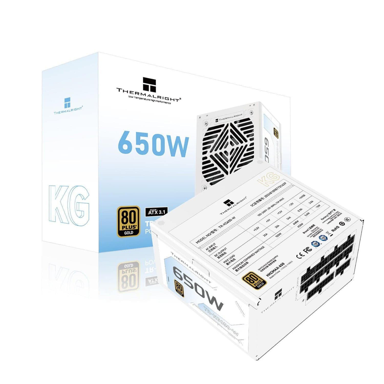 Nguồn máy tính Thermalright KG-650 80 Plus Gold Pcie5.1 - Trắng | Full Modular, ATX